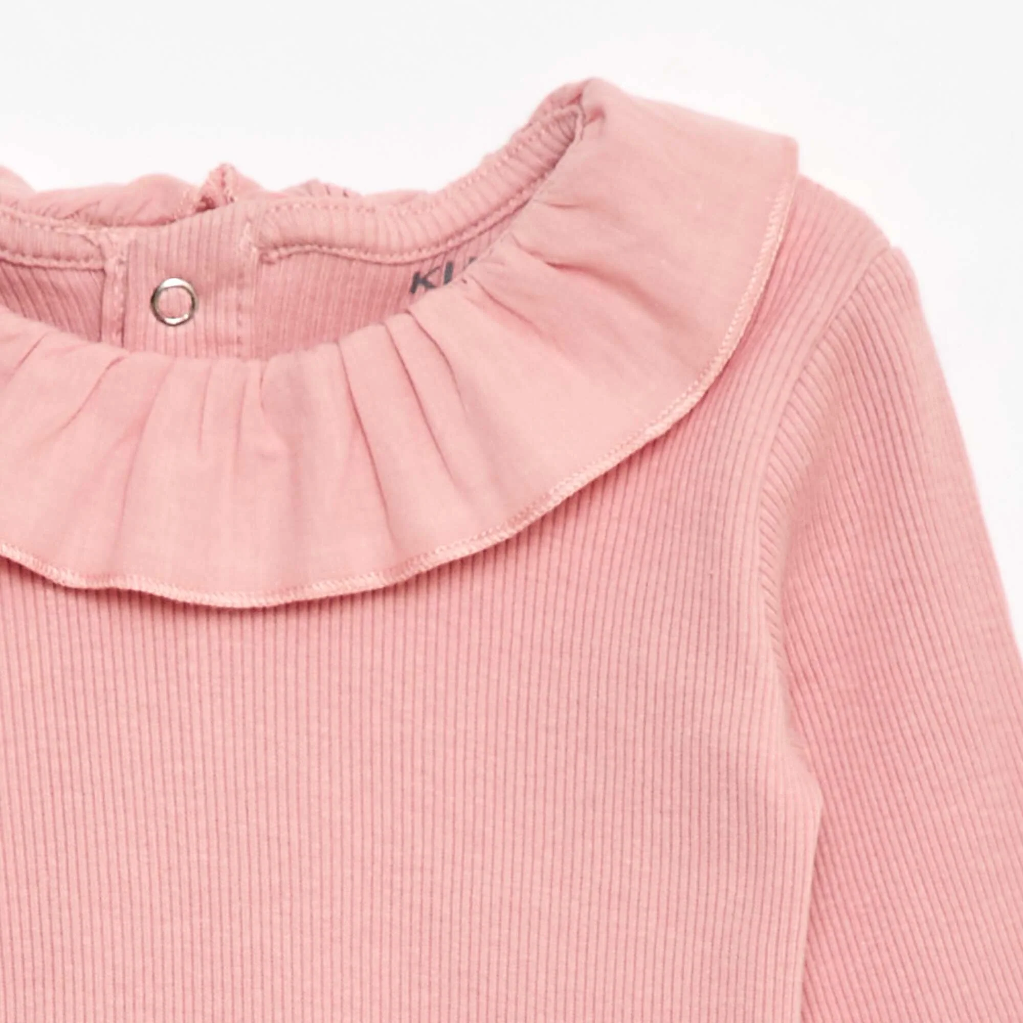 Ribbed Body with Frill Collar PINK - Image 2
