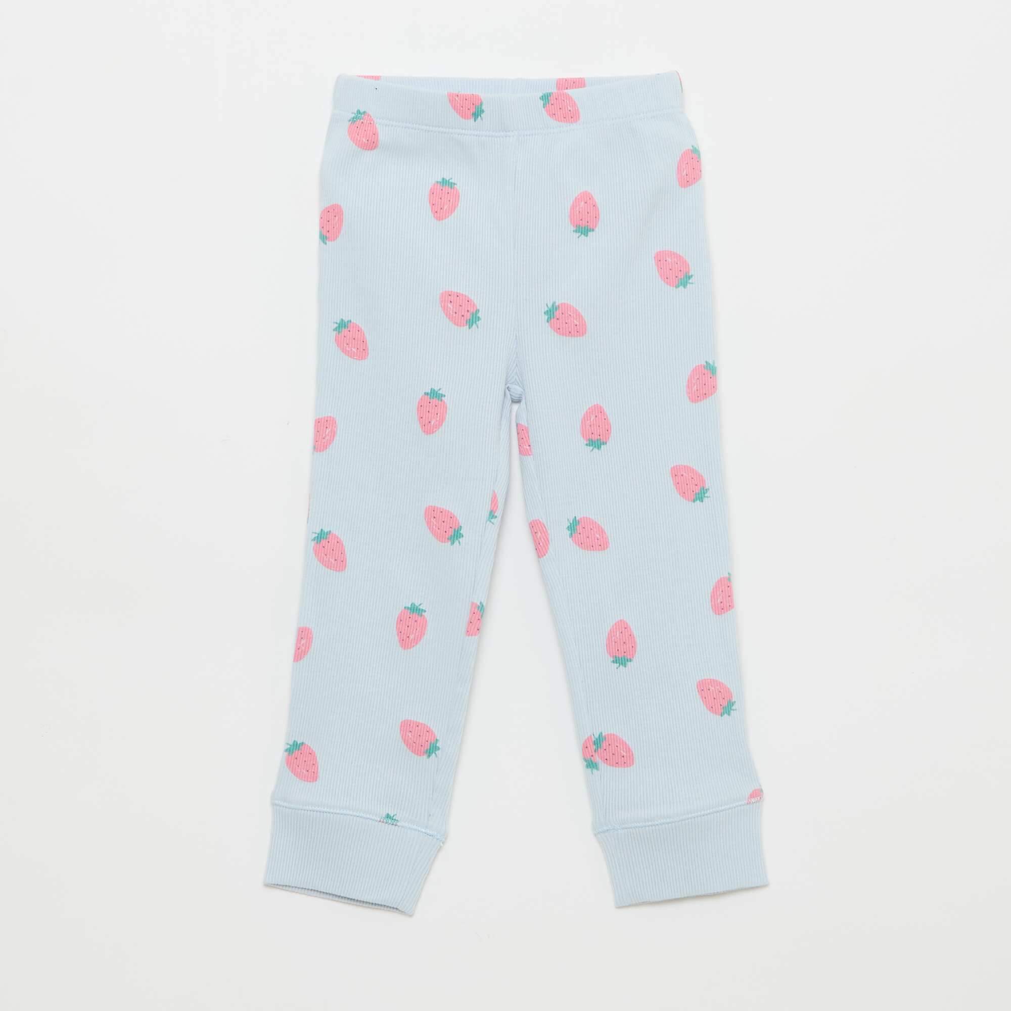 Ribbed Cotton Pajama Set - 2 Pieces BLUE - Image 4