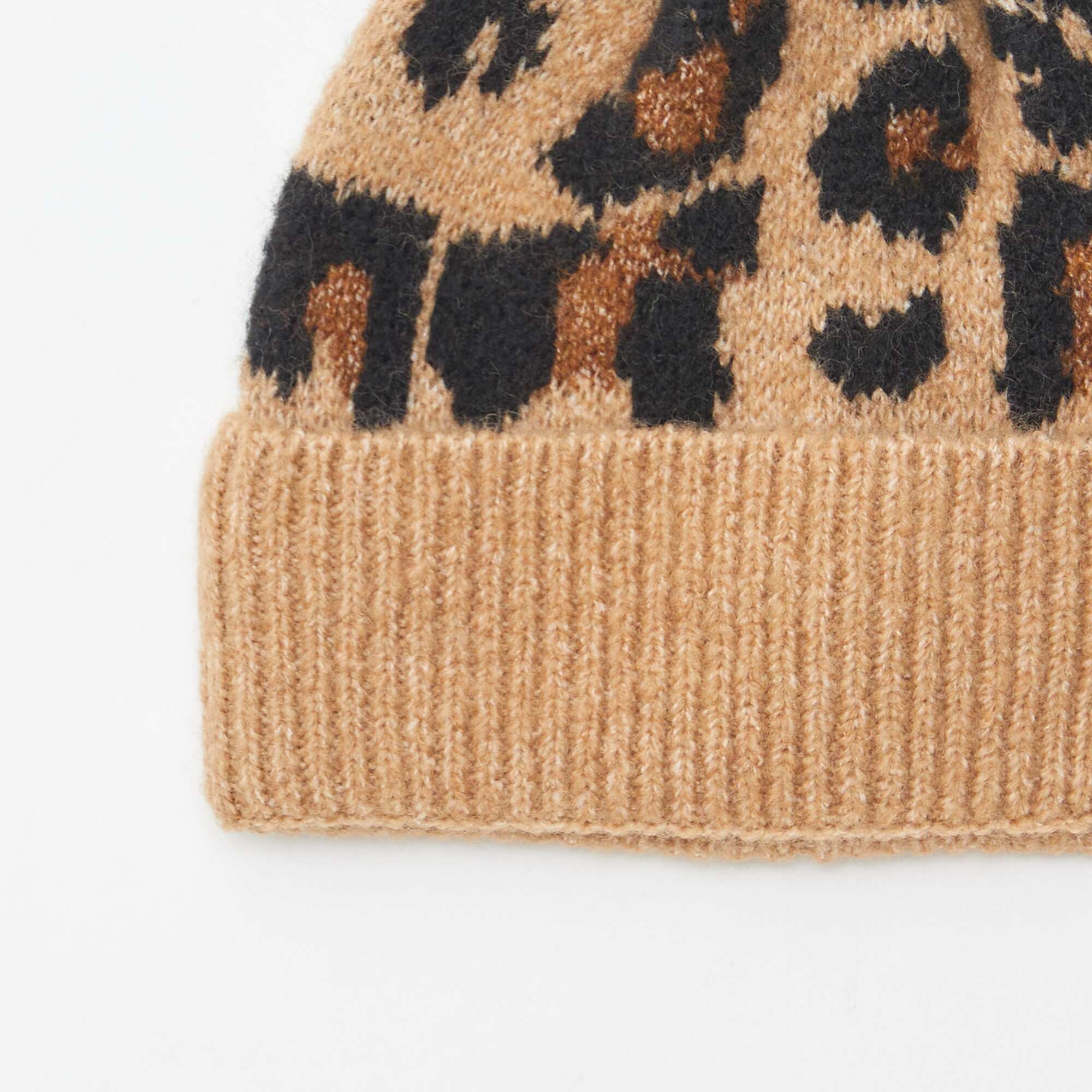Ribbed cuffed beanie BROWN - Image 2