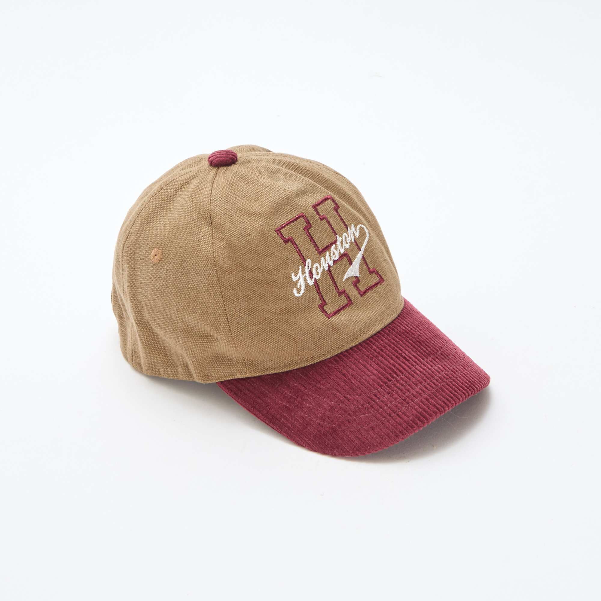 Ribbed fabric cap with visor BROWN