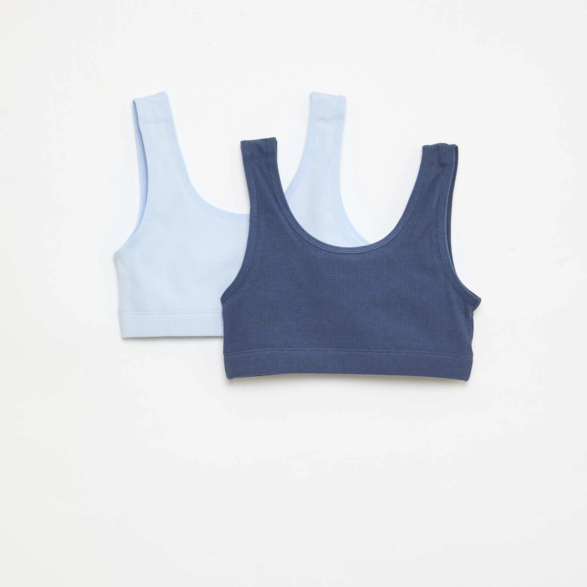 Ribbed Knit Bralette Set BLUE