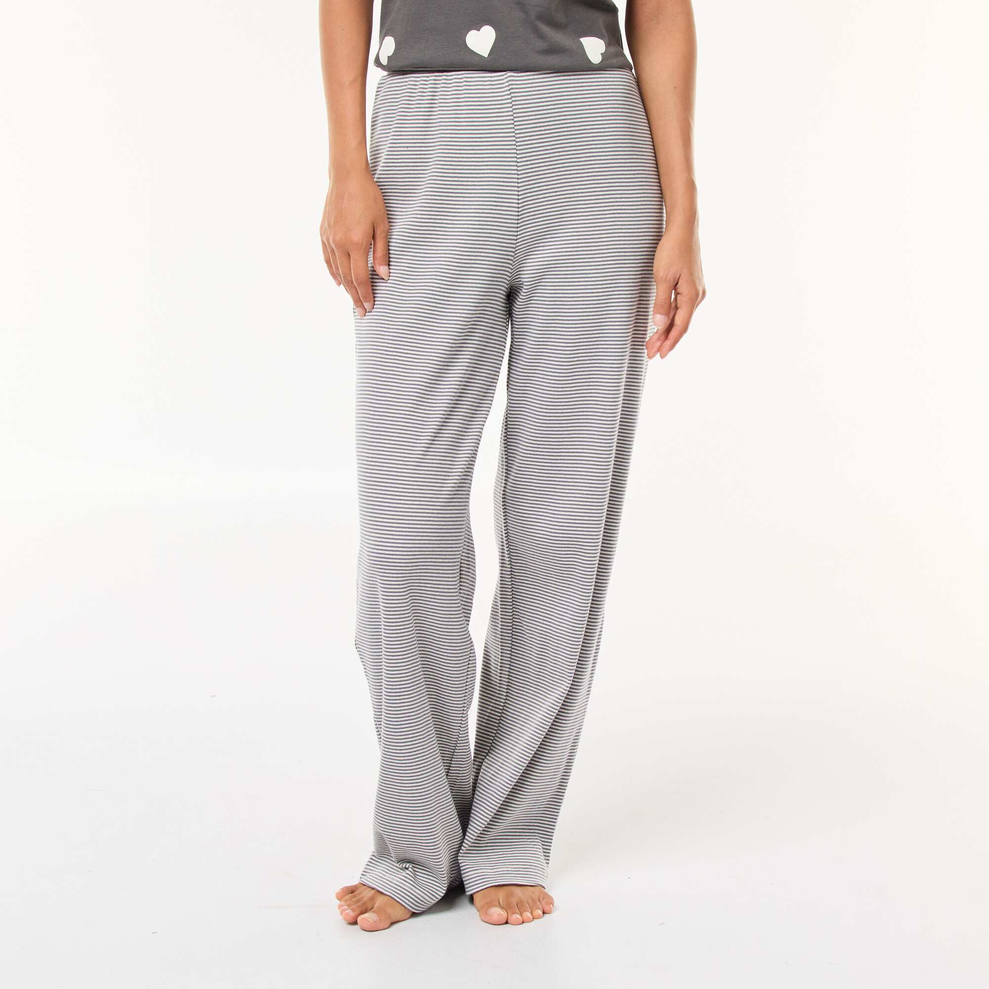 Ribbed Knit Pajama Pants BLUE - Image 2