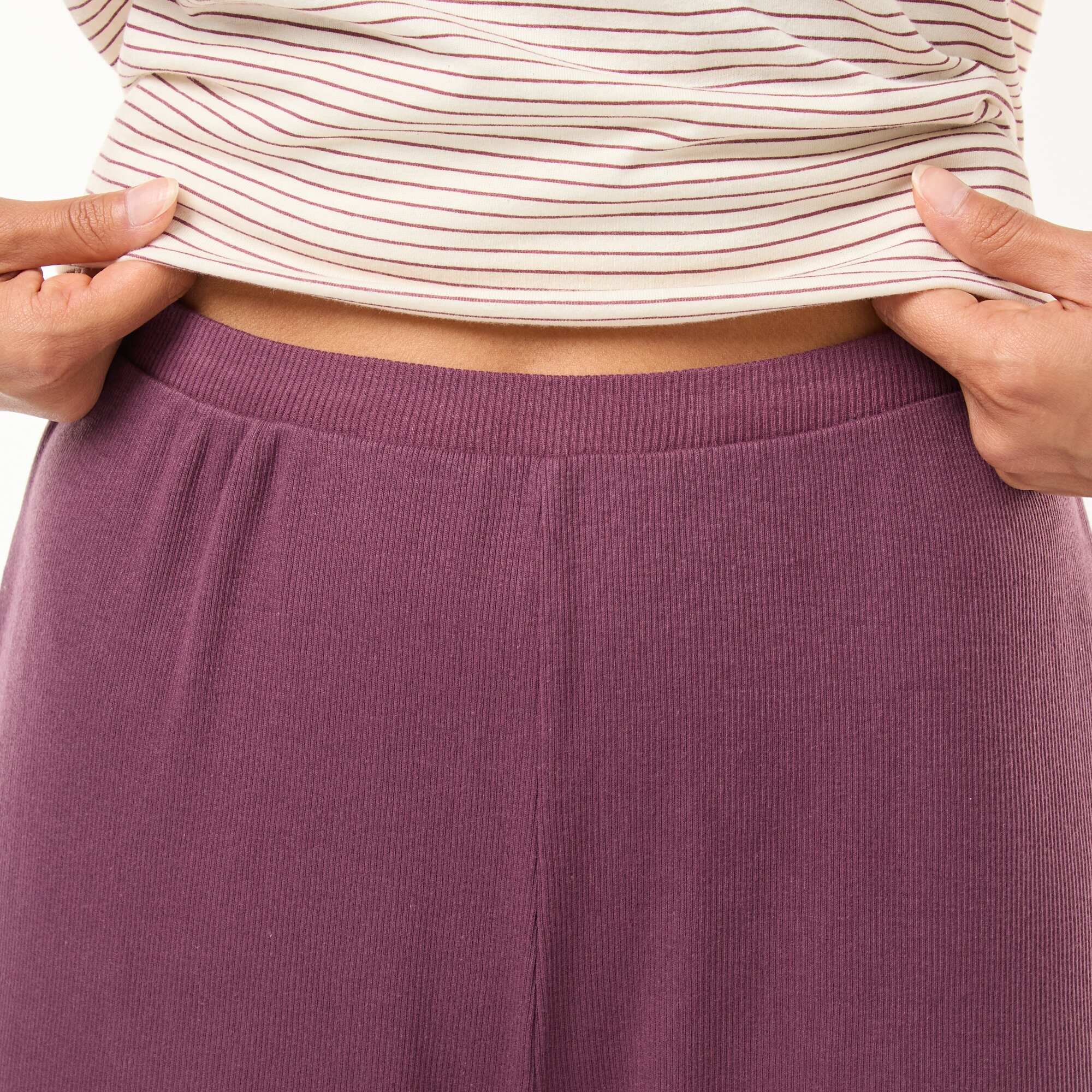 Ribbed Knit Pajama Pants PURPLE - Image 4