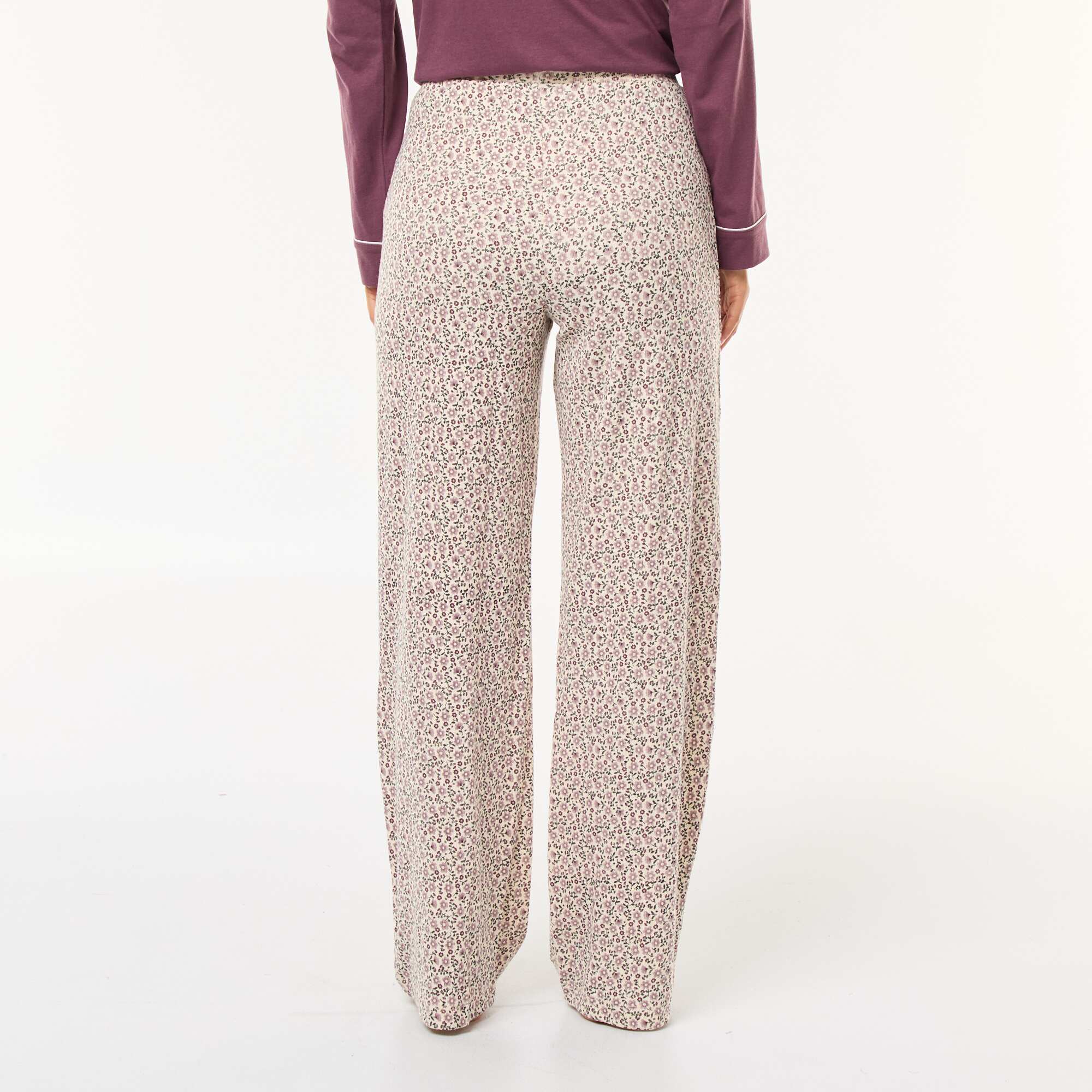 Ribbed Knit Pajama Pants WHITE - Image 3
