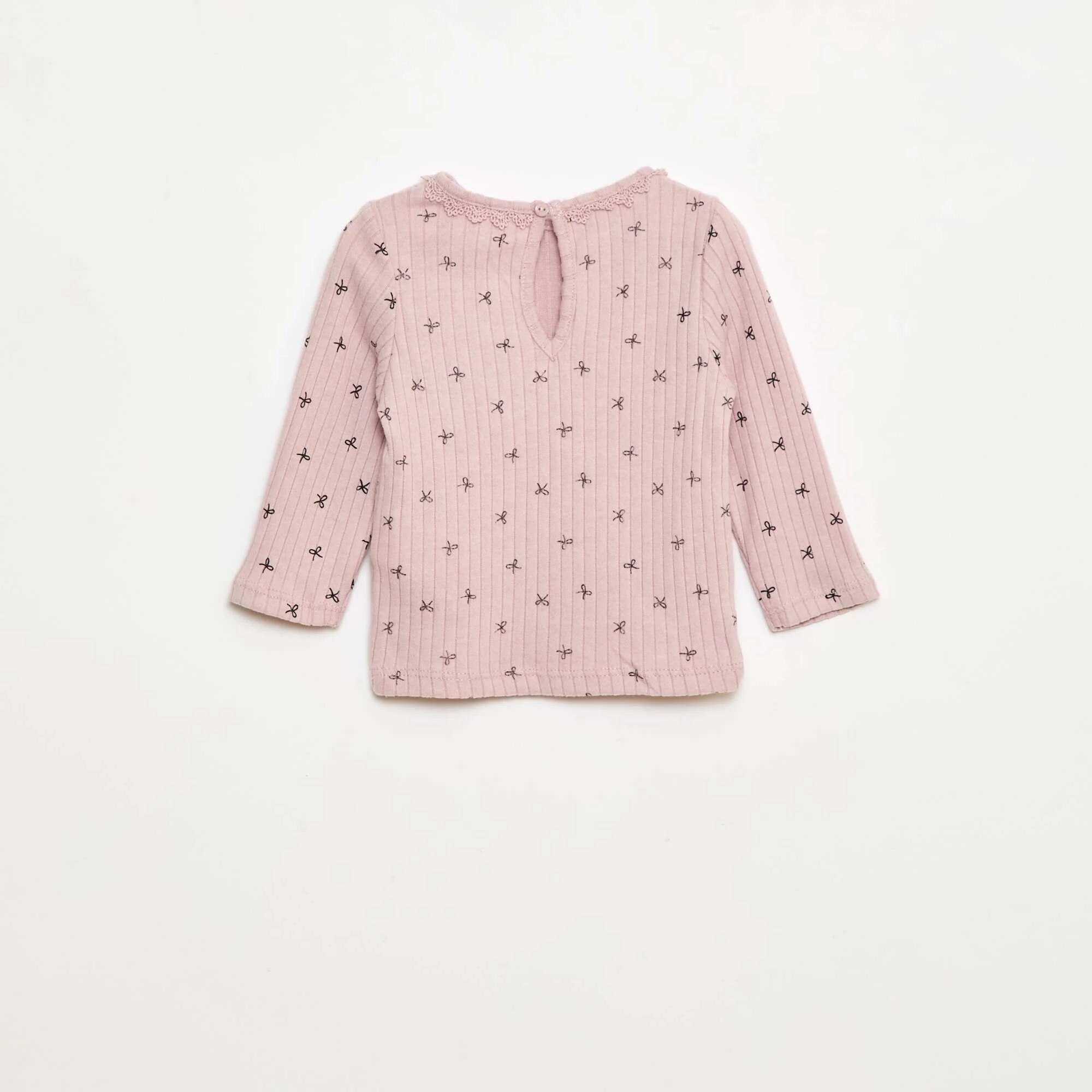 Ribbed Knit T-Shirt PURPLE - Image 3