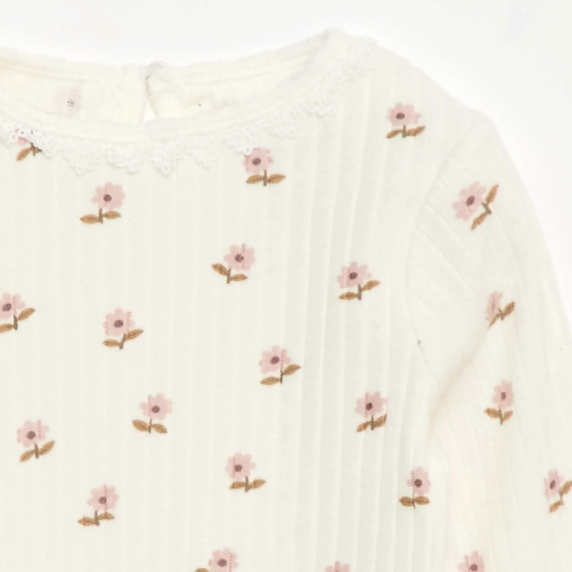 Ribbed Knit T-Shirt WHITE - Image 7