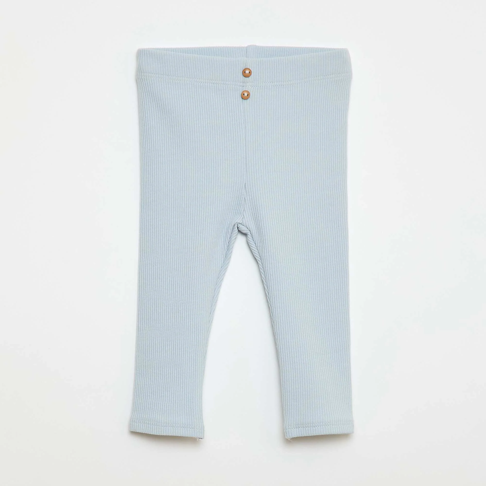 Ribbed leggings with buttons GREY