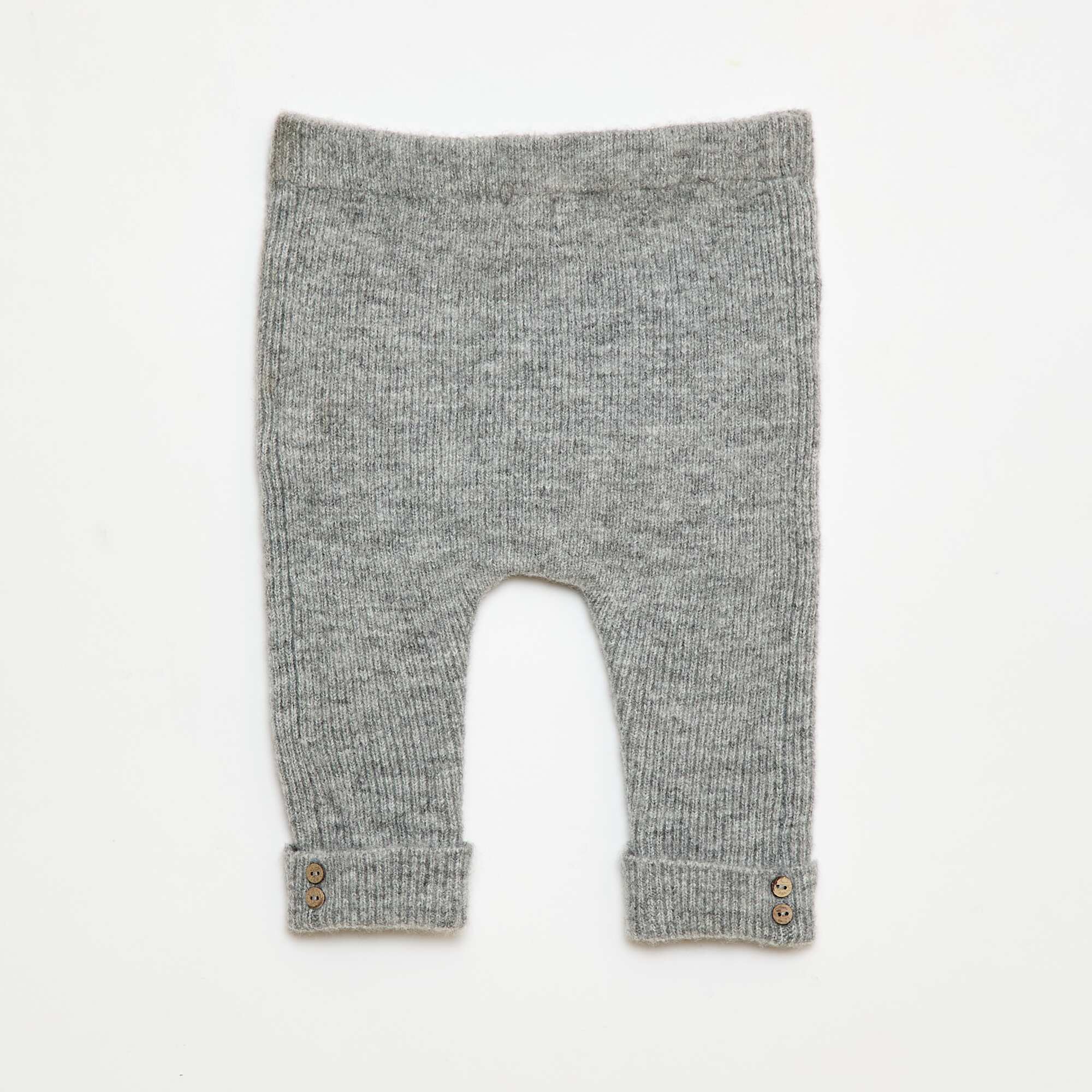 Ribbed Leggings with Buttons GREY - Image 2