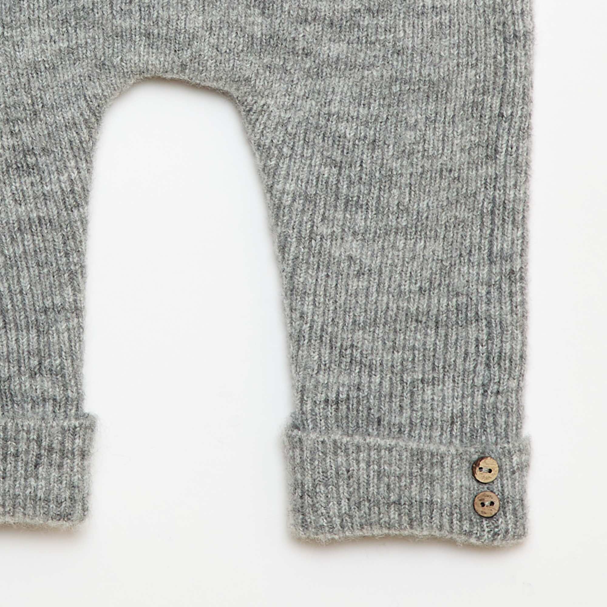 Ribbed Leggings with Buttons GREY - Image 3