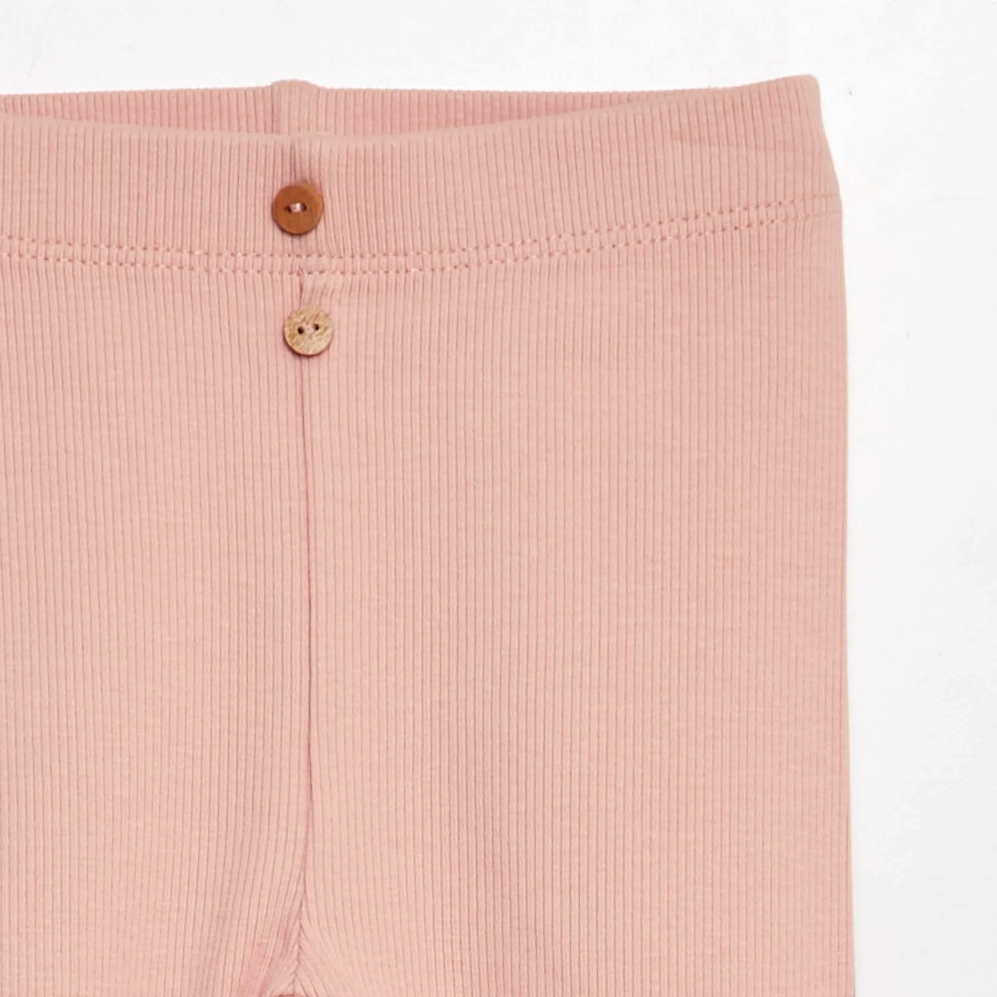 Ribbed leggings with buttons PINK - Image 3