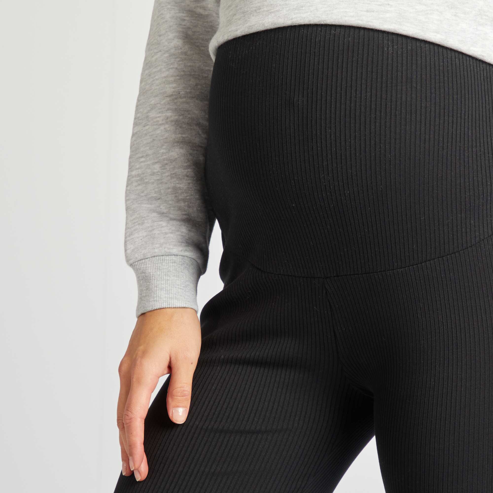 Ribbed maternity leggings BLACK - Image 4
