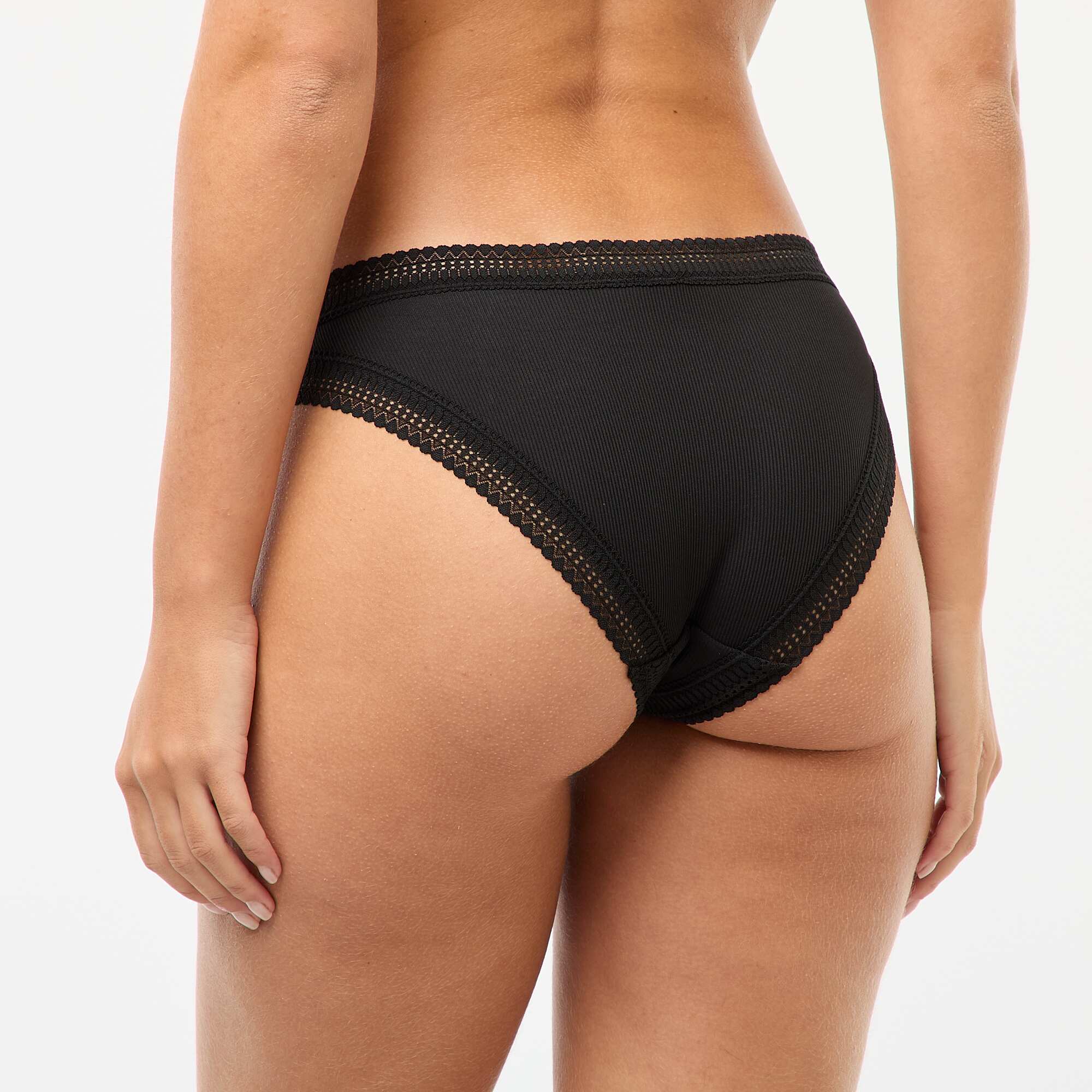 Ribbed Microfiber Briefs BLACK - Image 3
