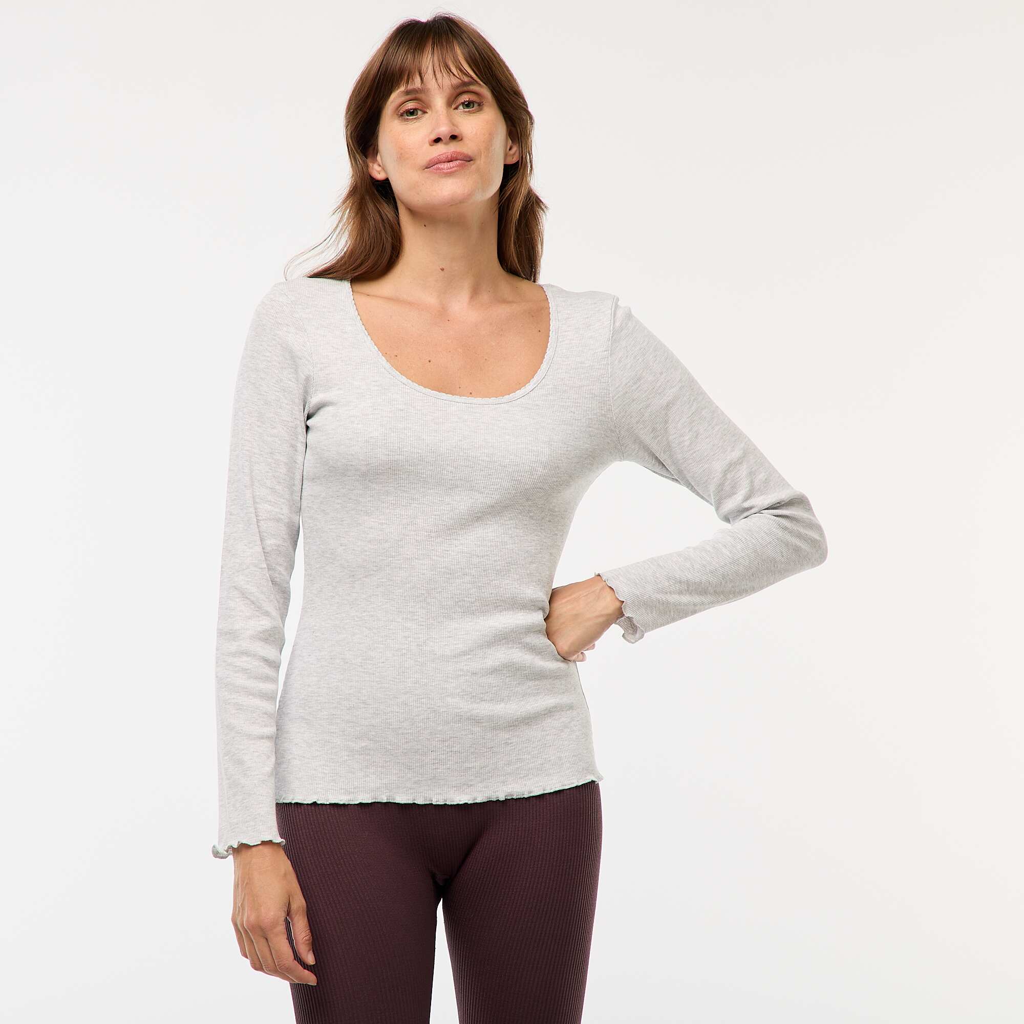 Ribbed Pajama T-Shirt GREY - Image 3