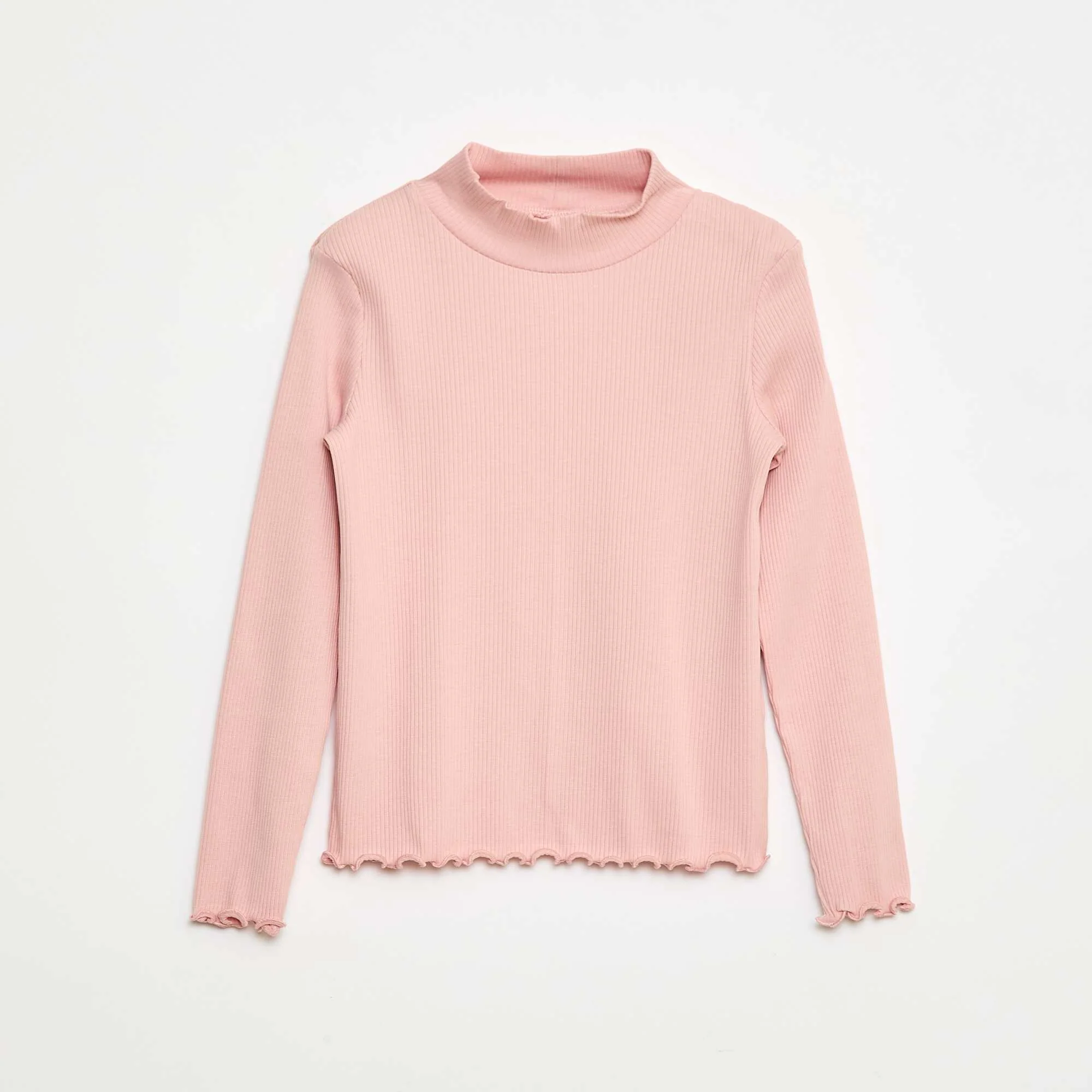 Ribbed Roll Neck Jumper PINK