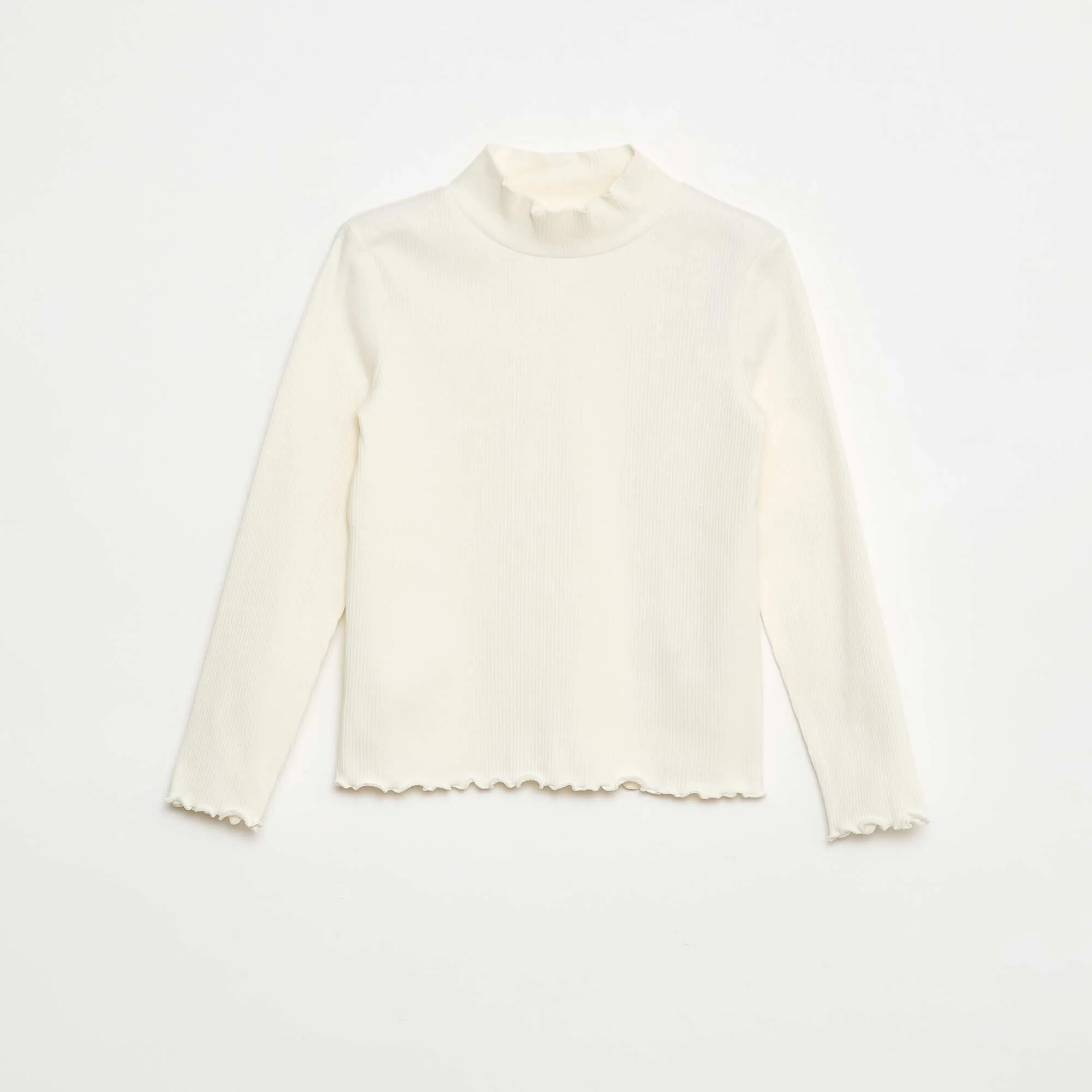 Ribbed Roll Neck Jumper WHITE