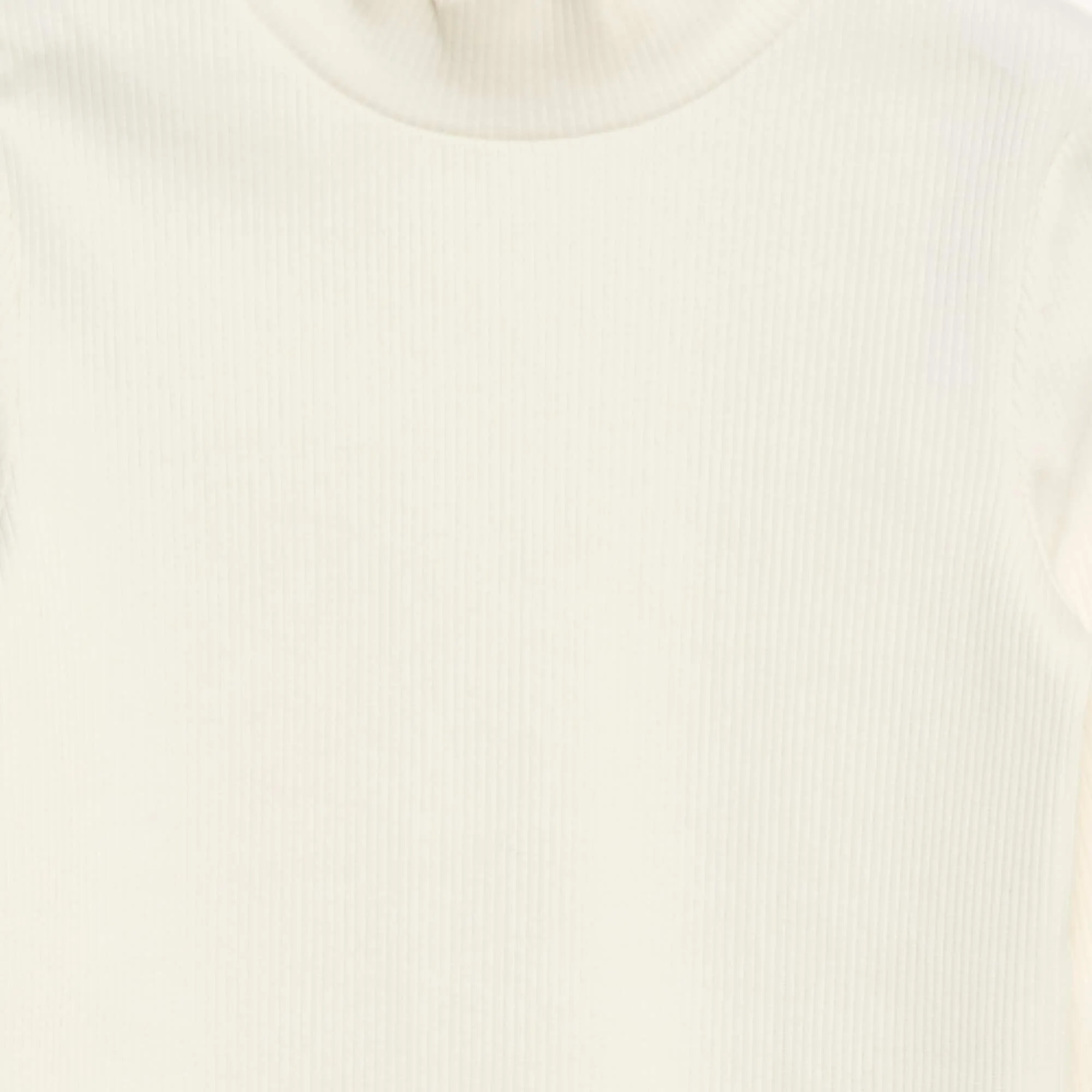 Ribbed Roll Neck Jumper WHITE - Image 3