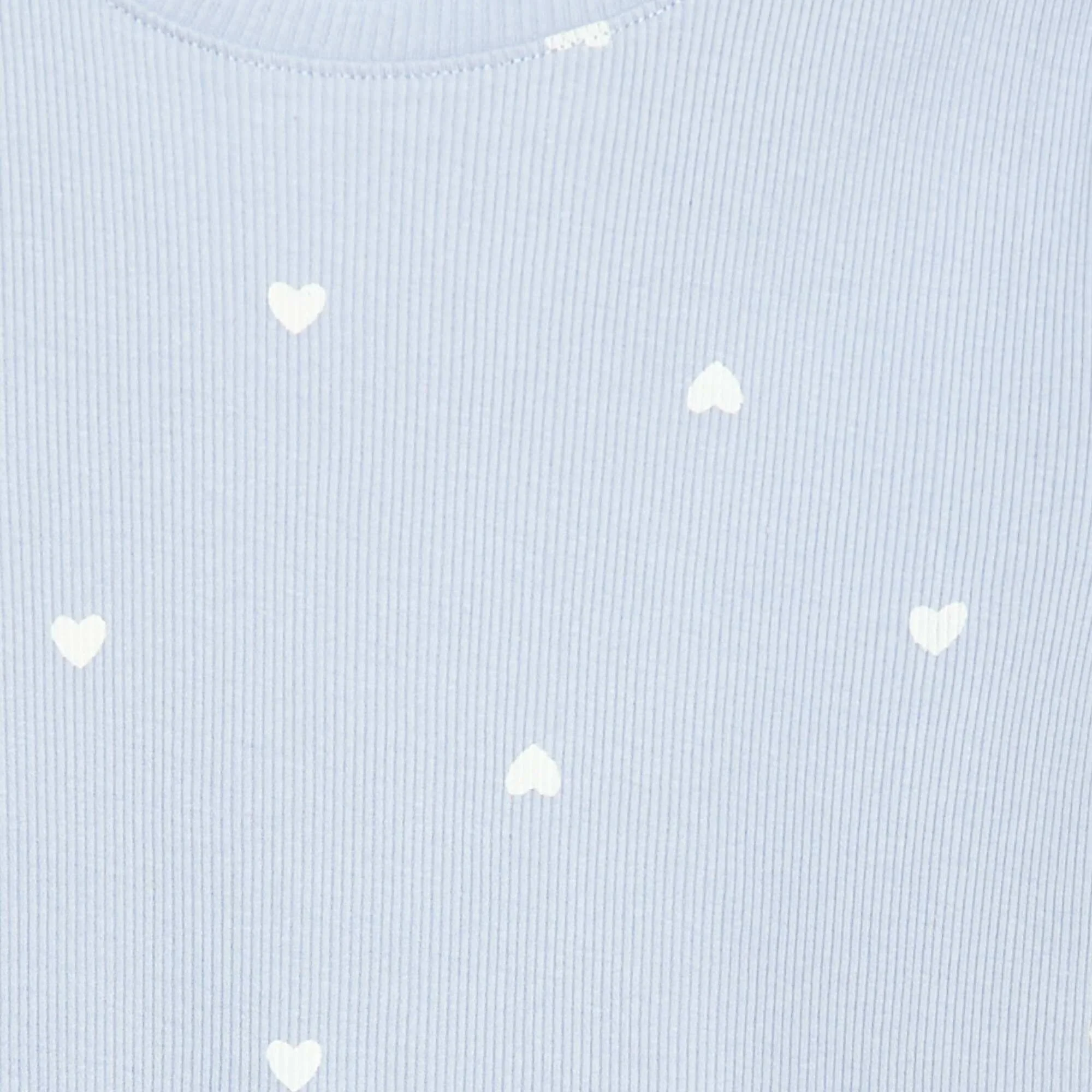 Ribbed T-shirt with Short Flutter Sleeves BLUE - Image 3