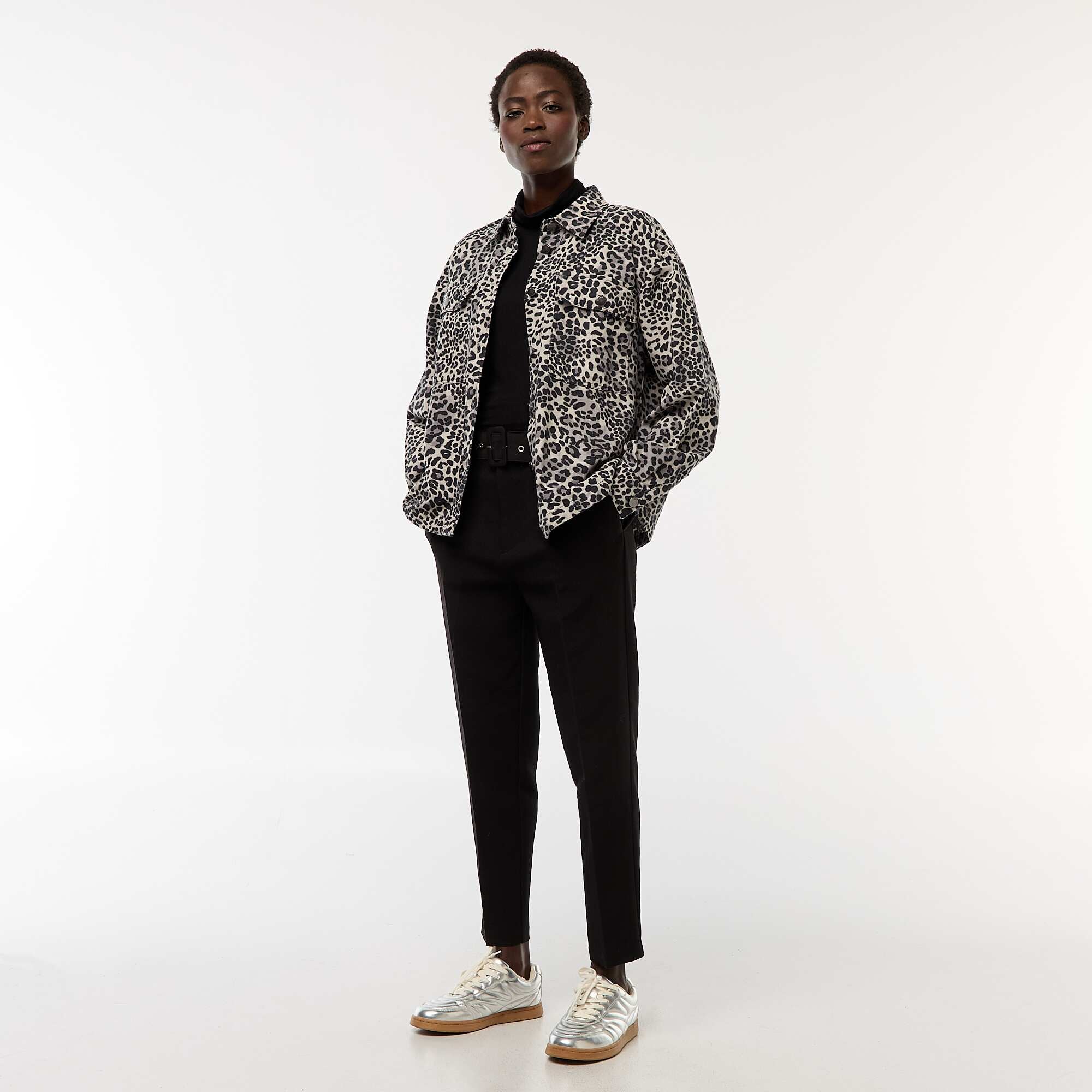 Roll Neck Long Sleeve Top BLACK - Image 2