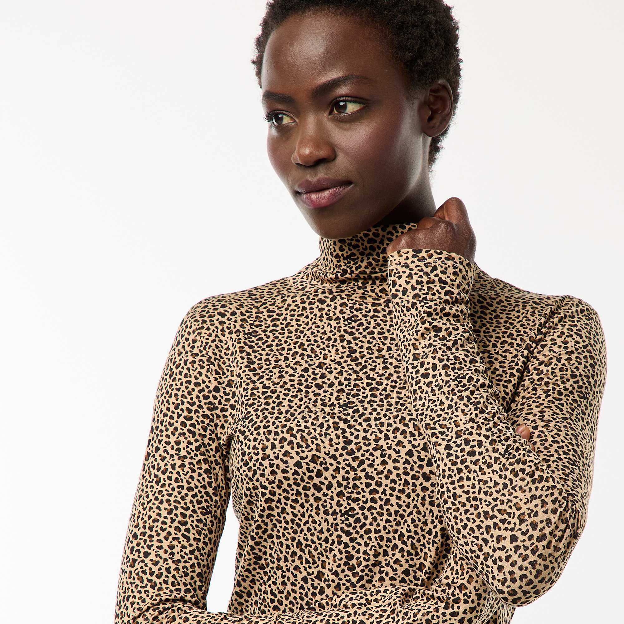 Roll-neck Long-Sleeved Top BEIGE - Image 4