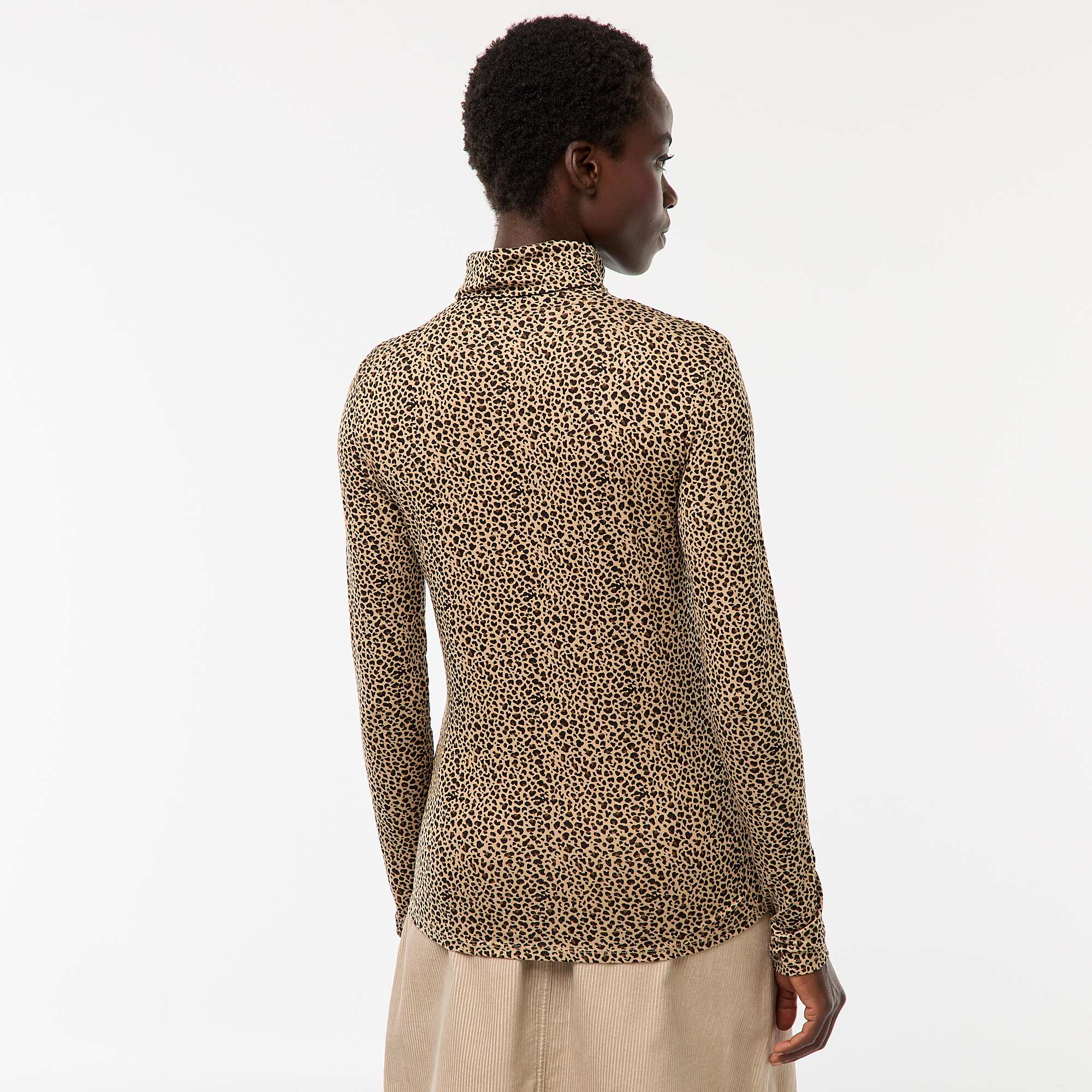 Roll-neck Long-Sleeved Top BEIGE - Image 5