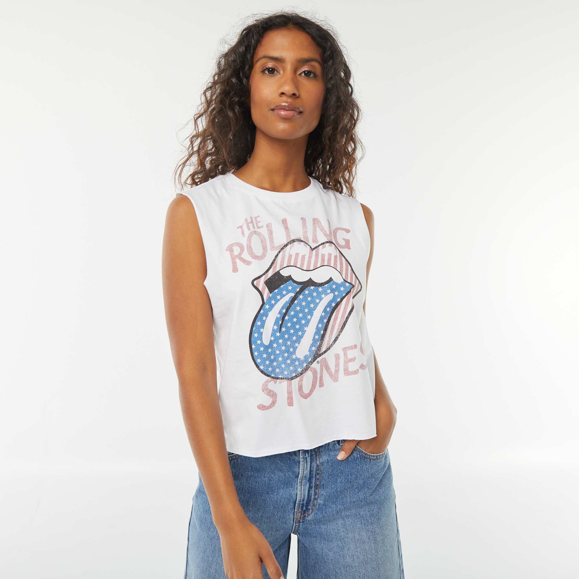 Rolling Stones sleeveless T-shirt WHITE