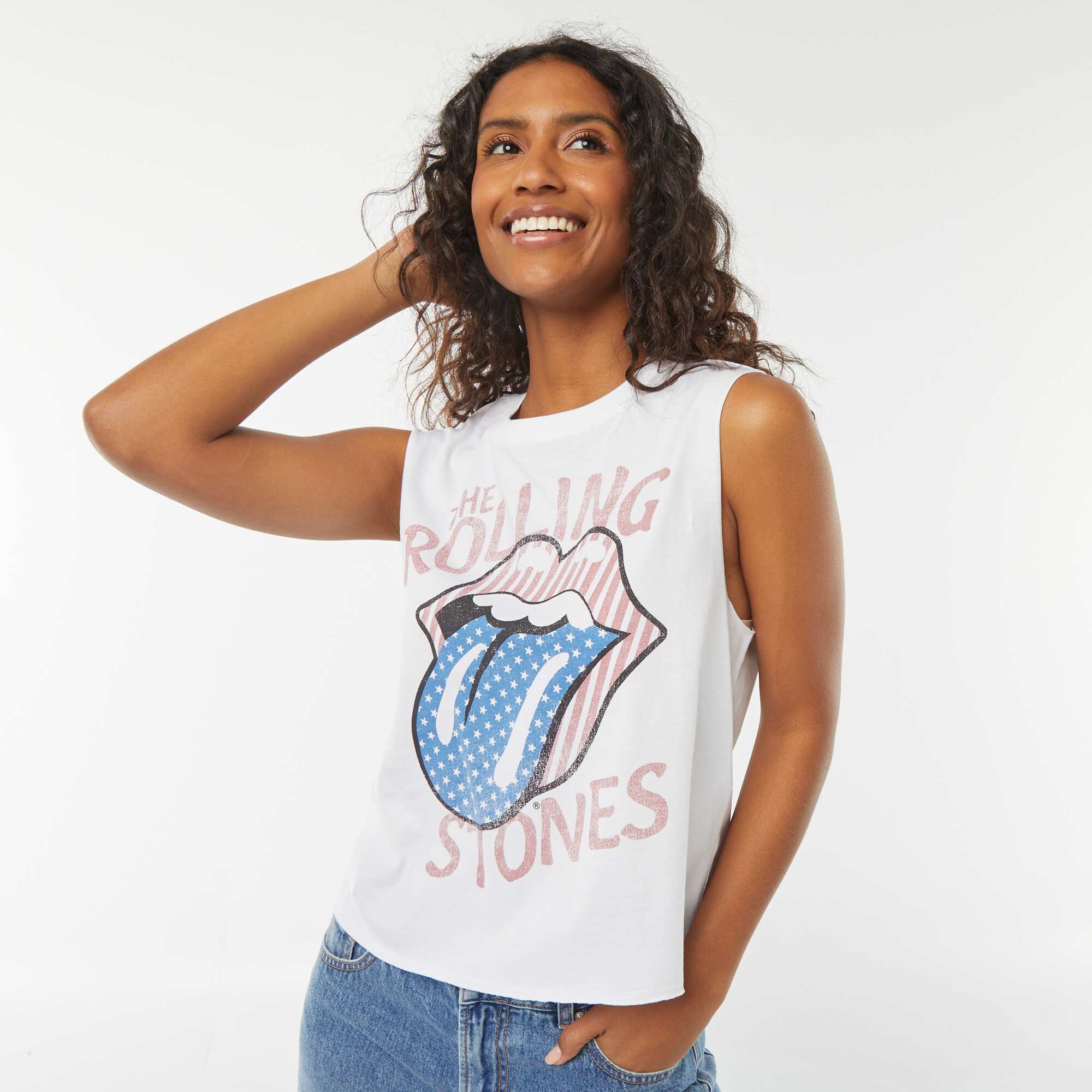 Rolling Stones sleeveless T-shirt WHITE - Image 4
