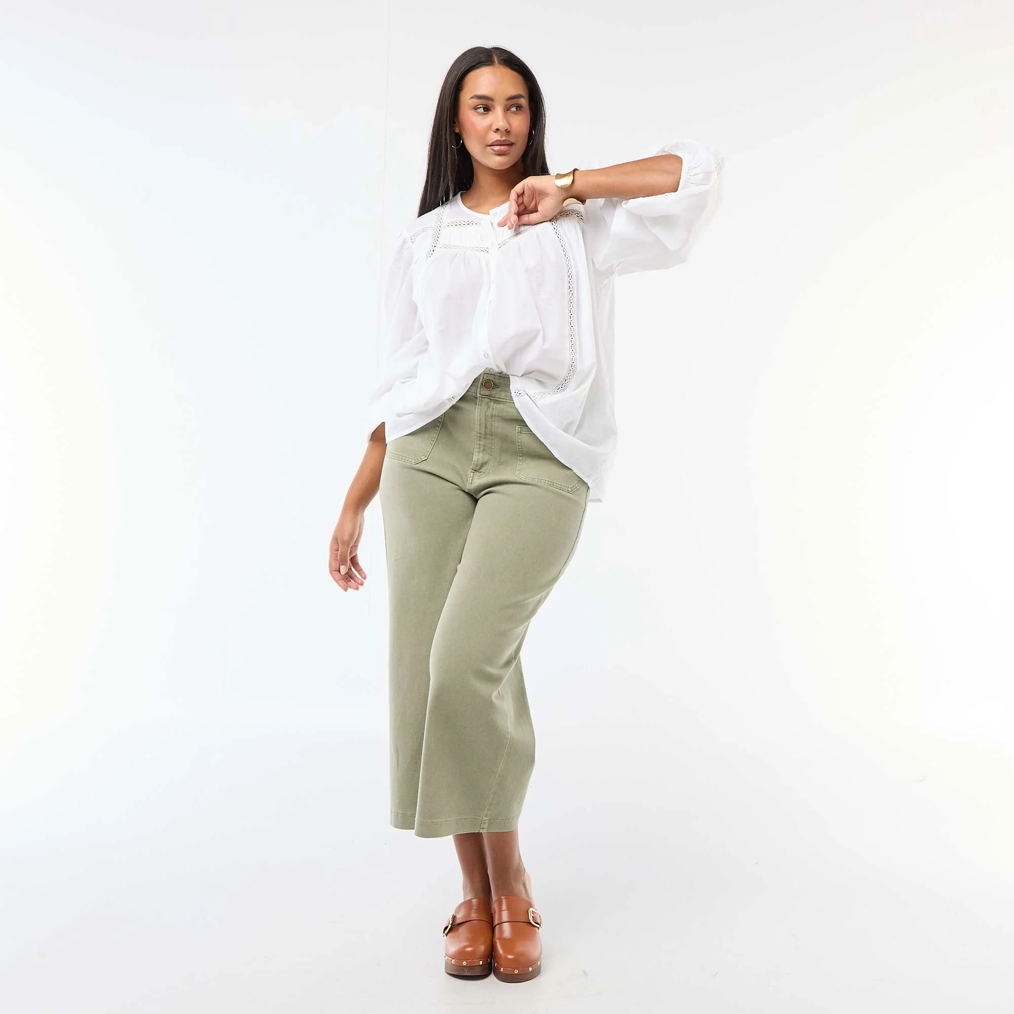 Romantic Cotton Shirt WHITE - Image 2