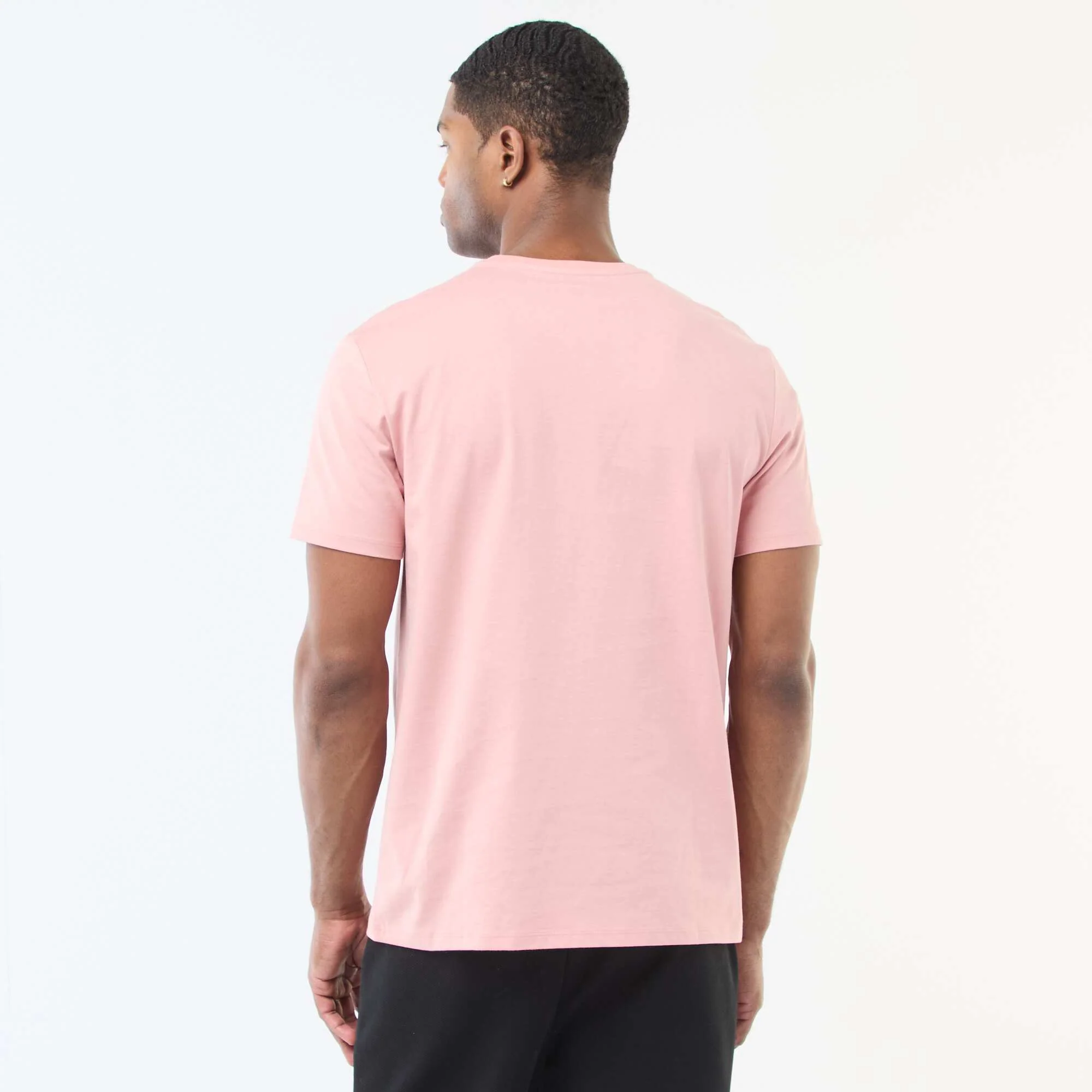 Round-neck cotton T-shirt PINK - Image 3