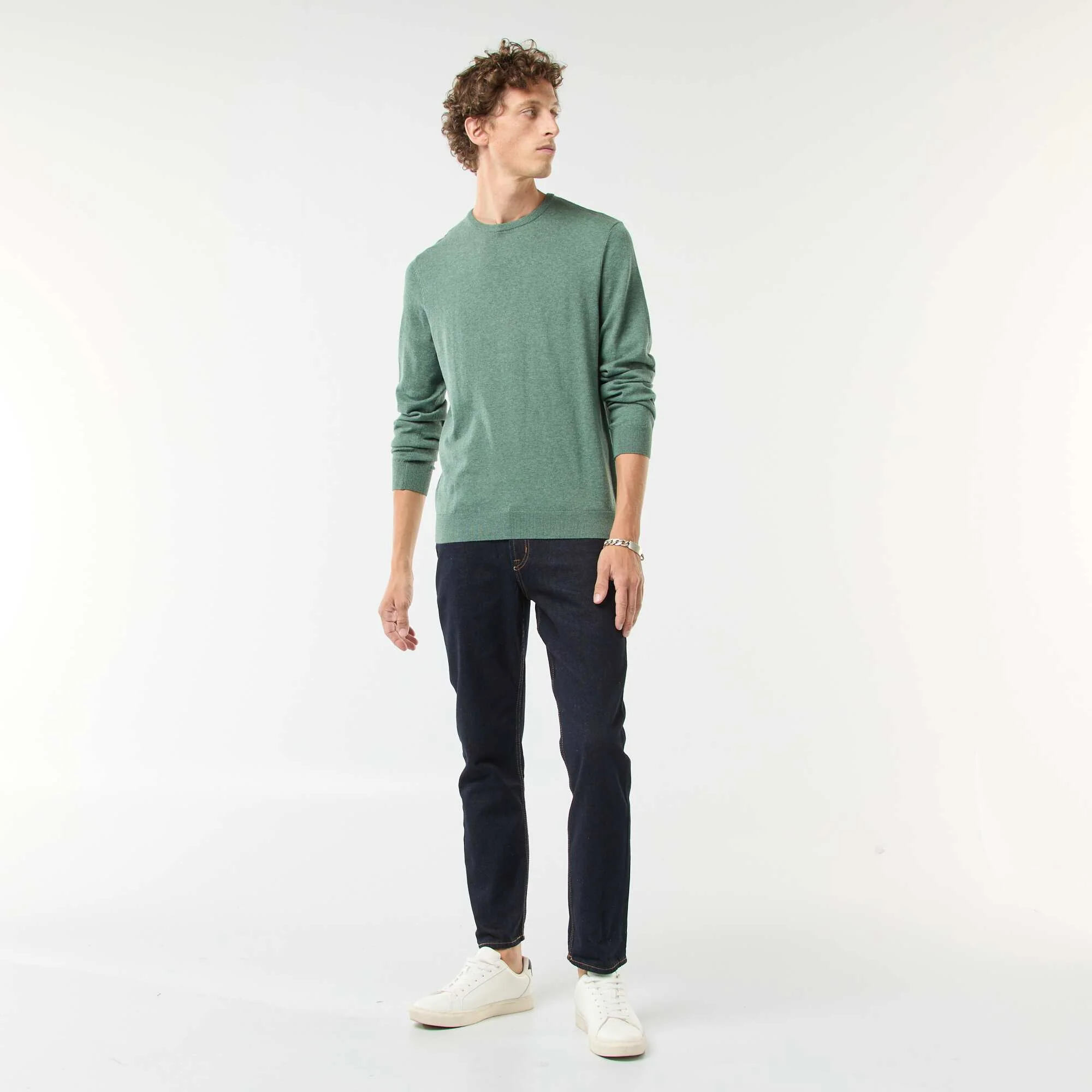Round neck sweater GREEN - Image 2