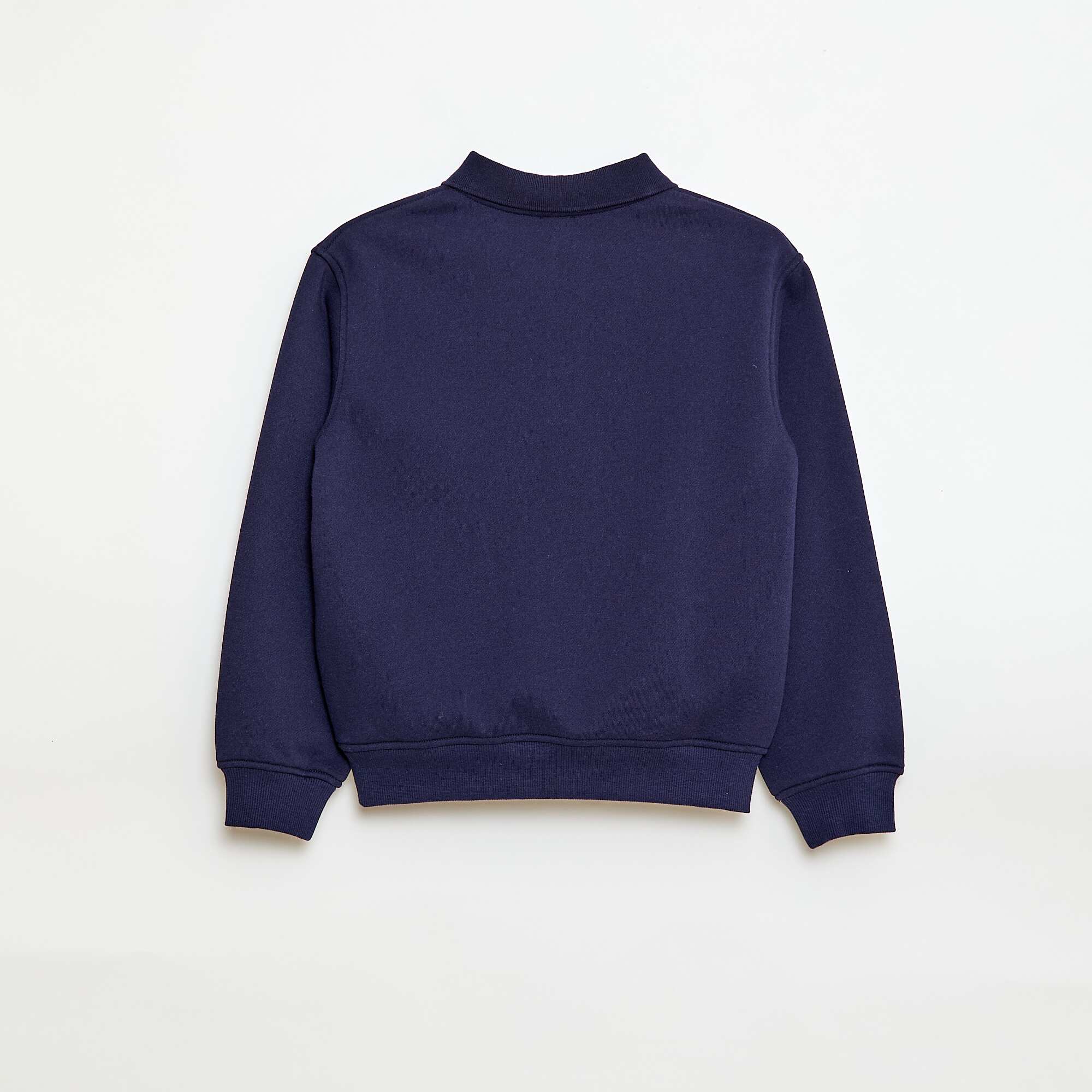 Round polo collar sweatshirt BROWN - Image 3