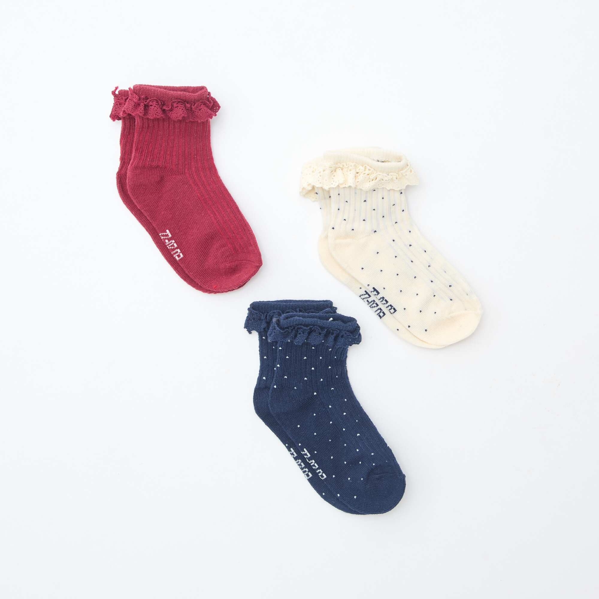 Ruffled socks - Pack of 3 pairs BLACK - Image 2