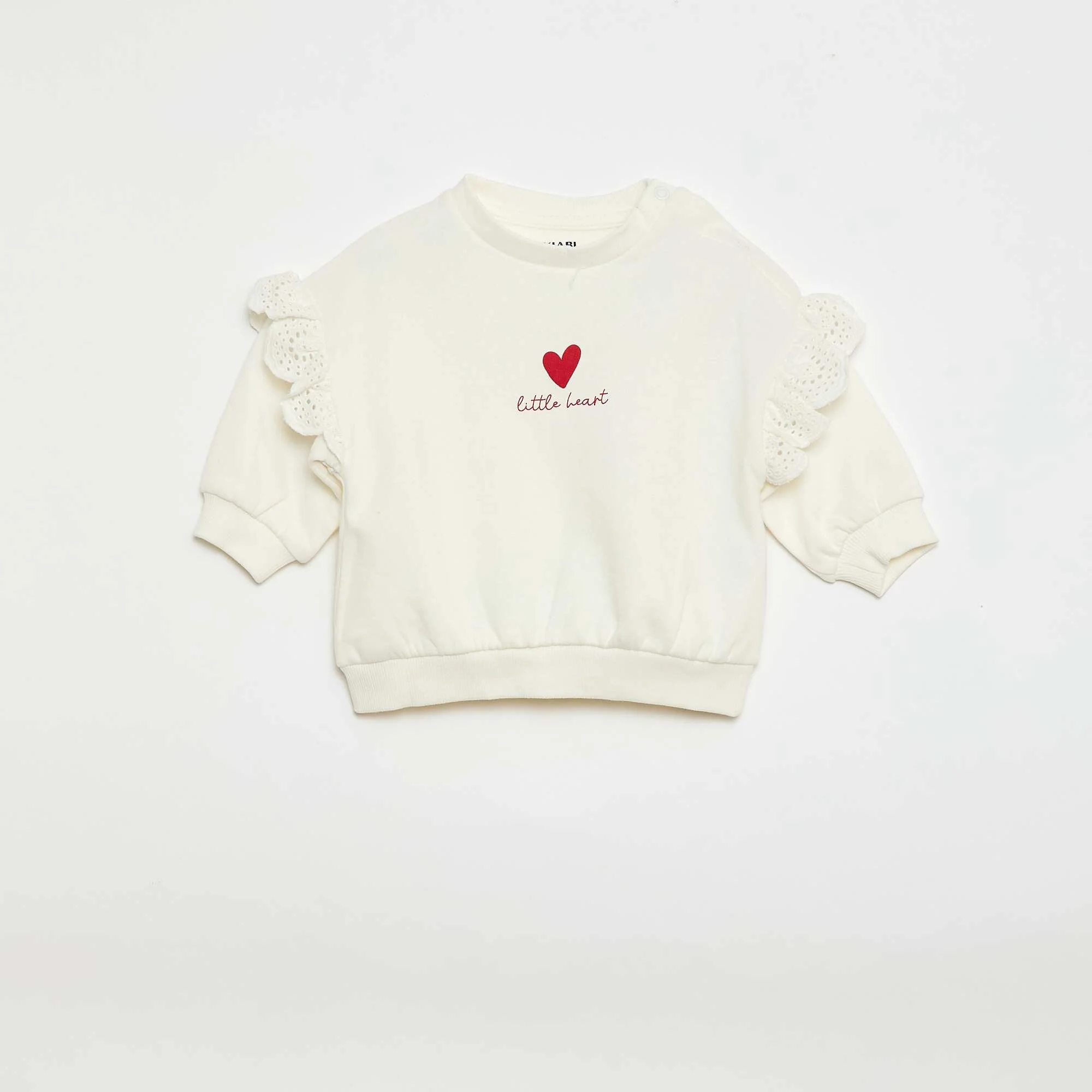 Ruffled Sweatshirt & Joggers Set - 2 Piece BEIGE - Image 2