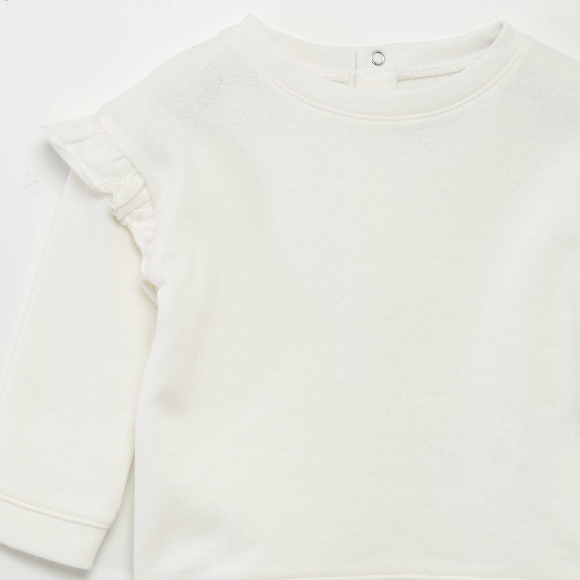 Ruffled sweatshirt WHITE - Image 3