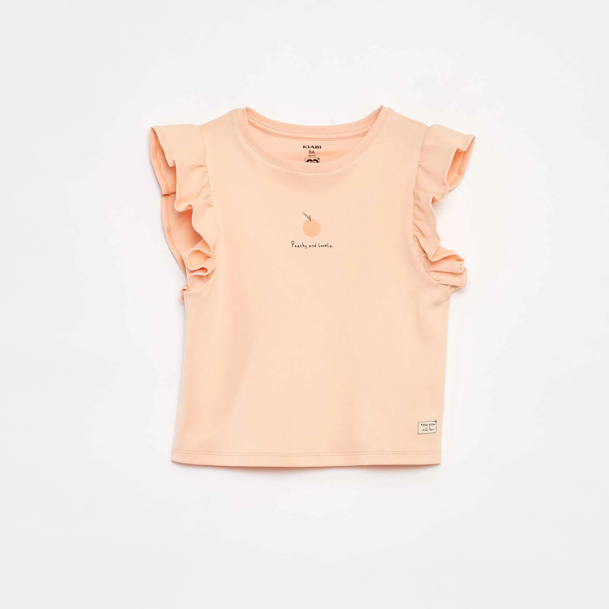Ruffled T-shirt - cradle to cradle ORANGE