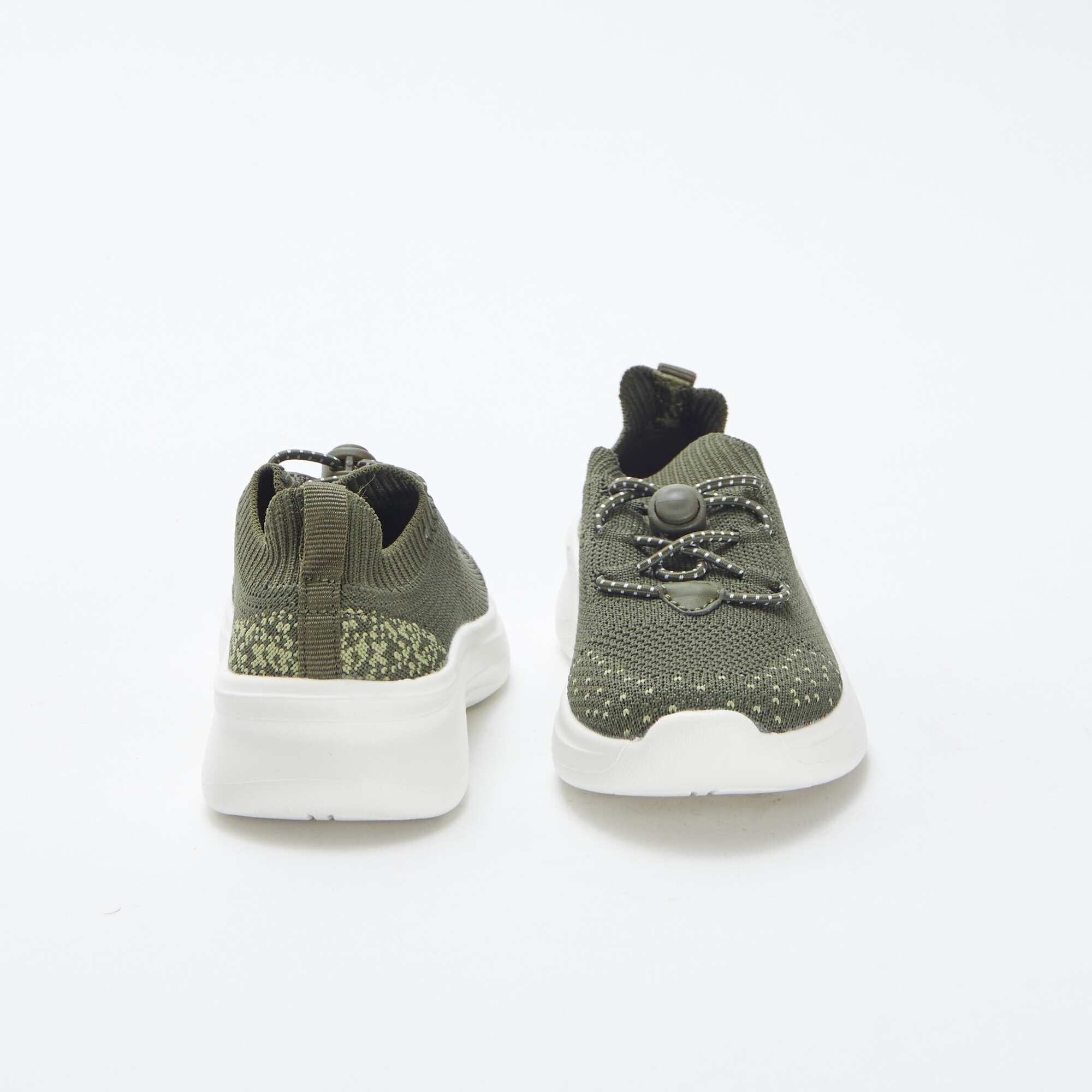Running shoes with elasticated laces KHAKI - Image 3