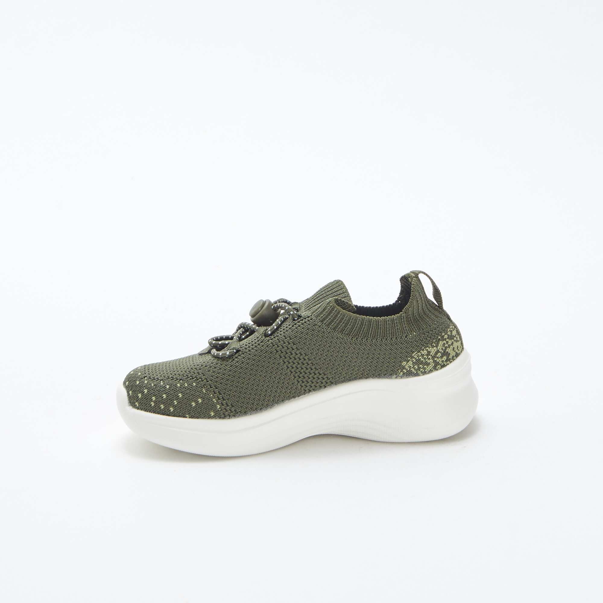 Running shoes with elasticated laces KHAKI - Image 4