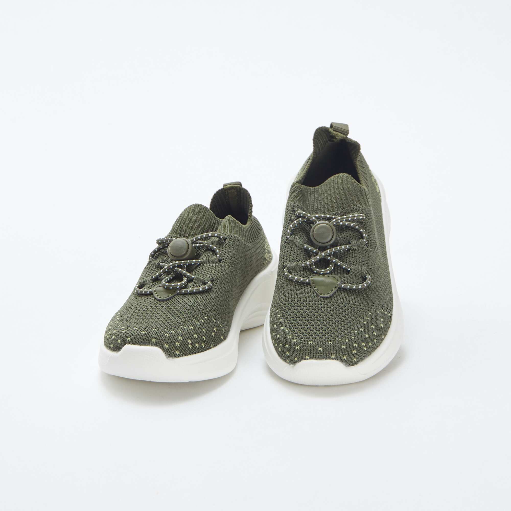 Running shoes with elasticated laces KHAKI - Image 5