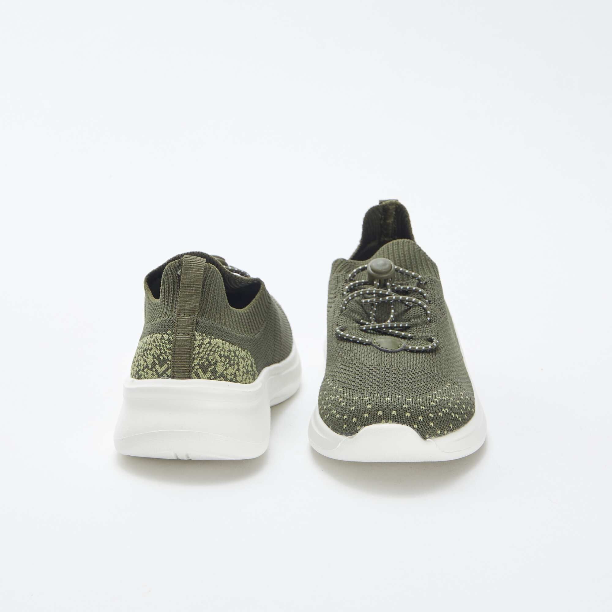 Running shoes with elasticated laces KHAKI - Image 3