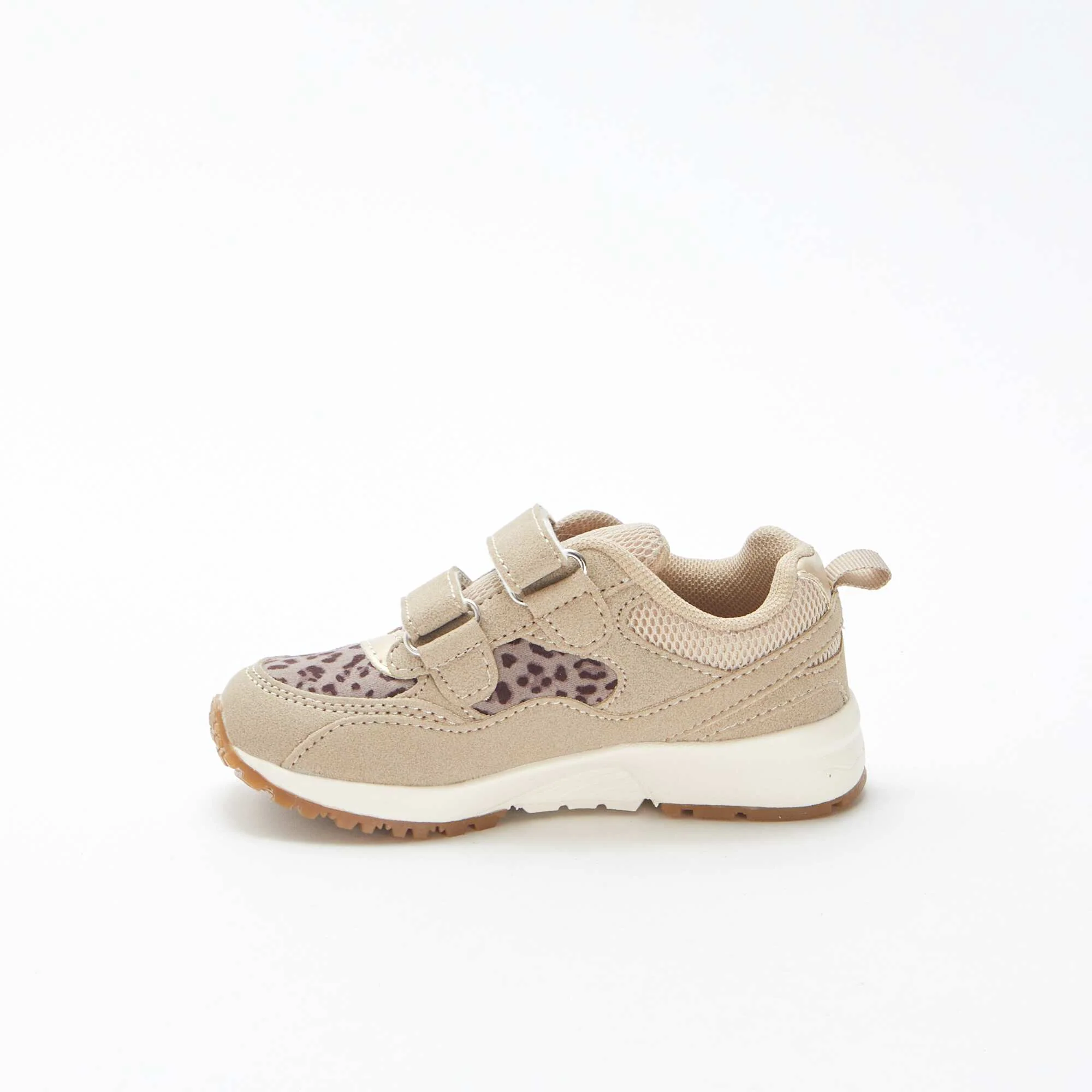Running-style leopard print trainers BEIGE - Image 4