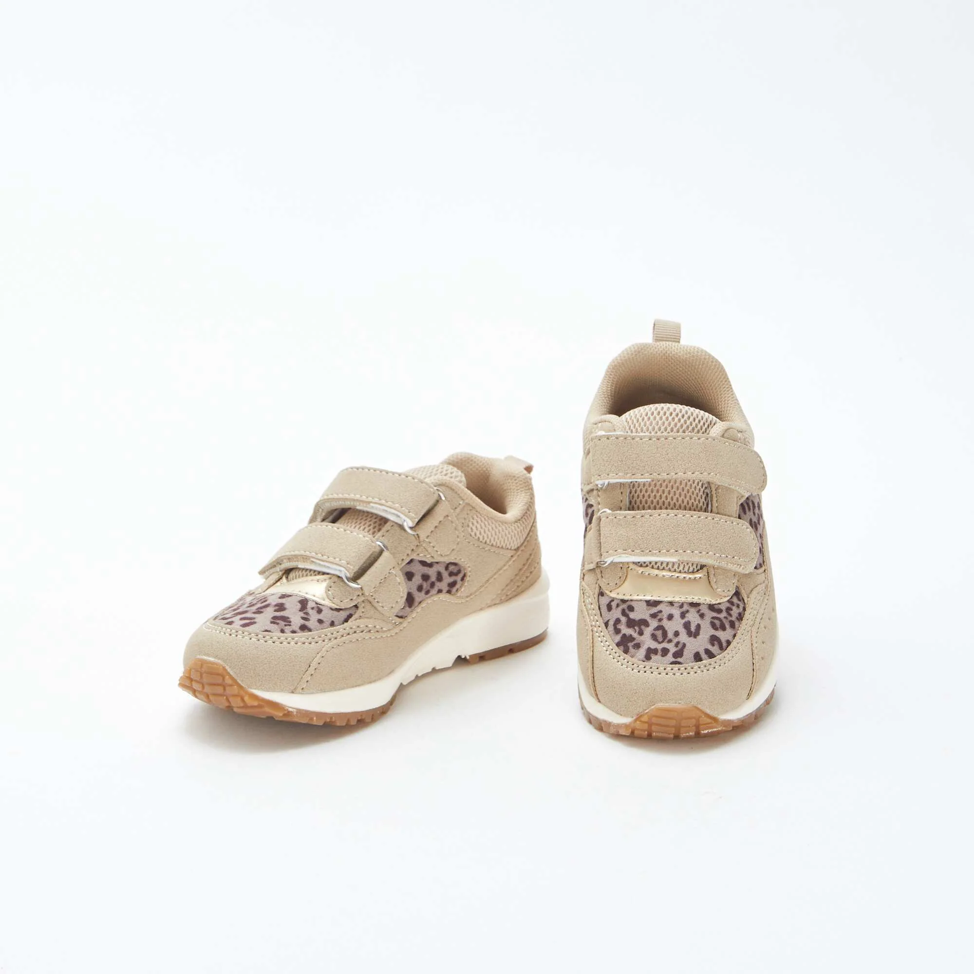 Running-style leopard print trainers BEIGE - Image 5