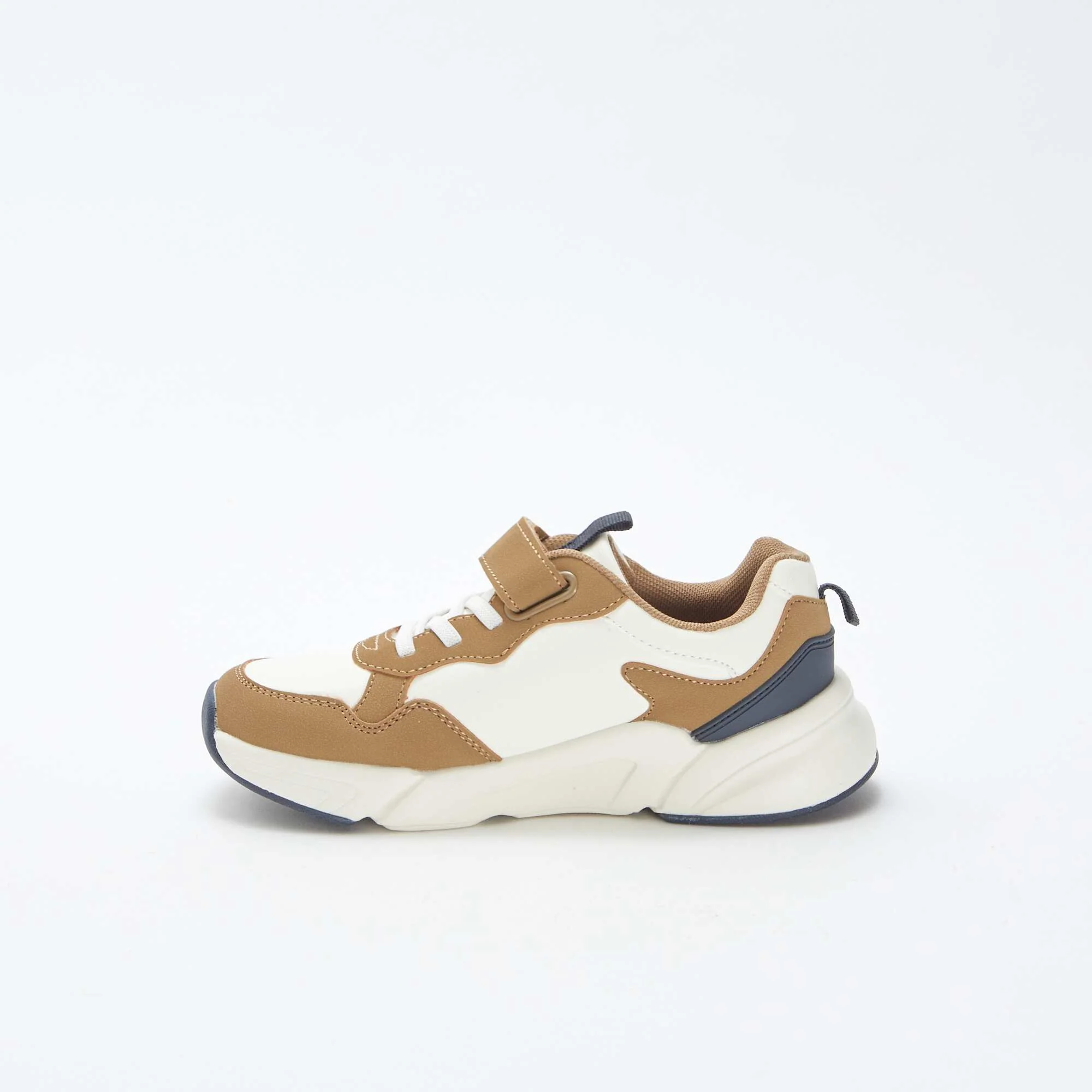Running-style trainers with Velcro and elasticated laces WHITE - Image 4