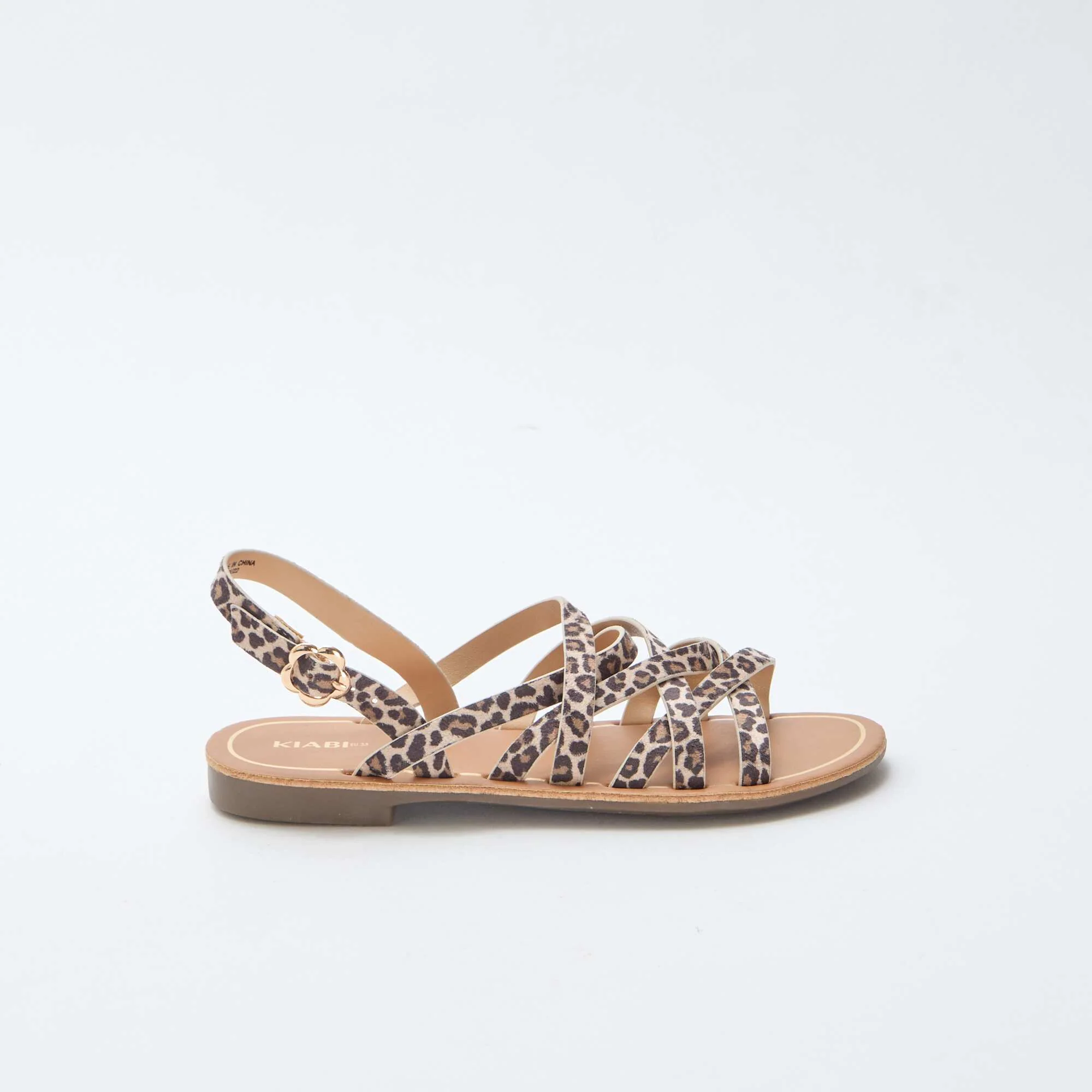 Sandales avec brides motif 'léopard' BROWN - Image 2