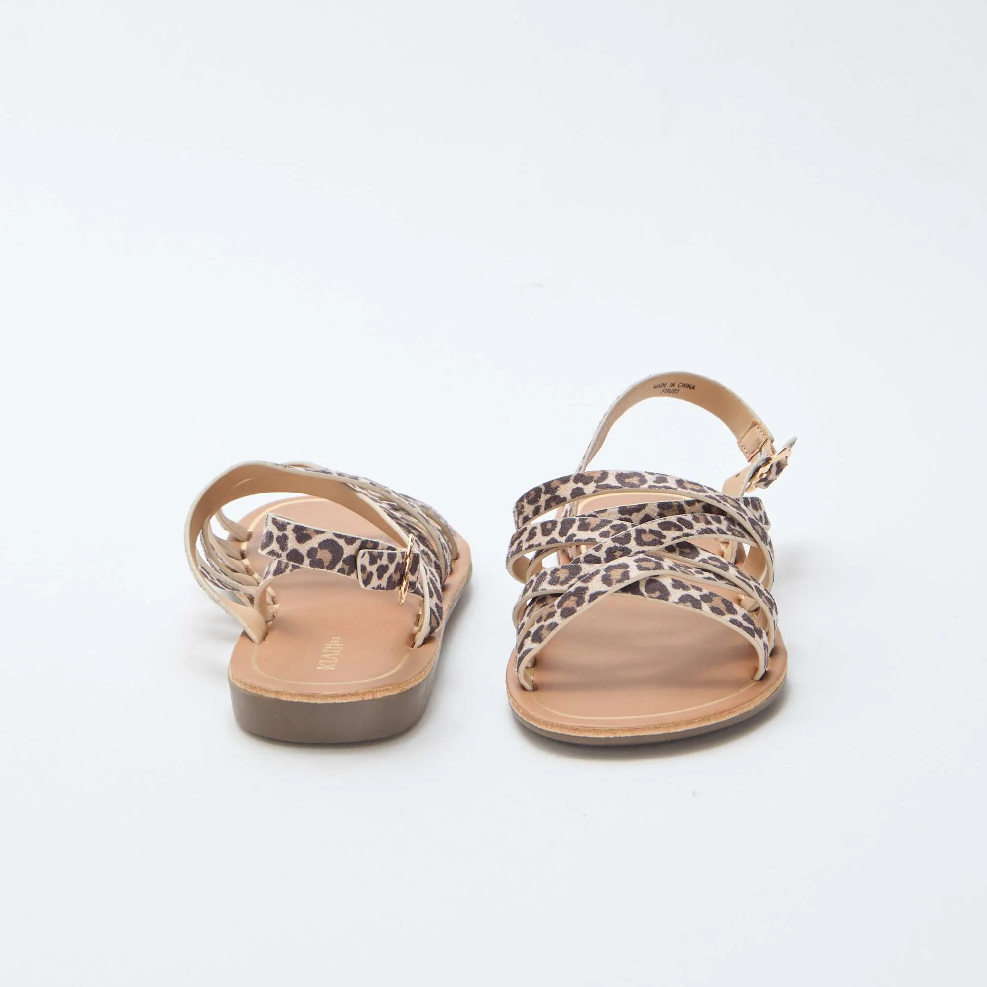 Sandales avec brides motif 'léopard' BROWN - Image 3