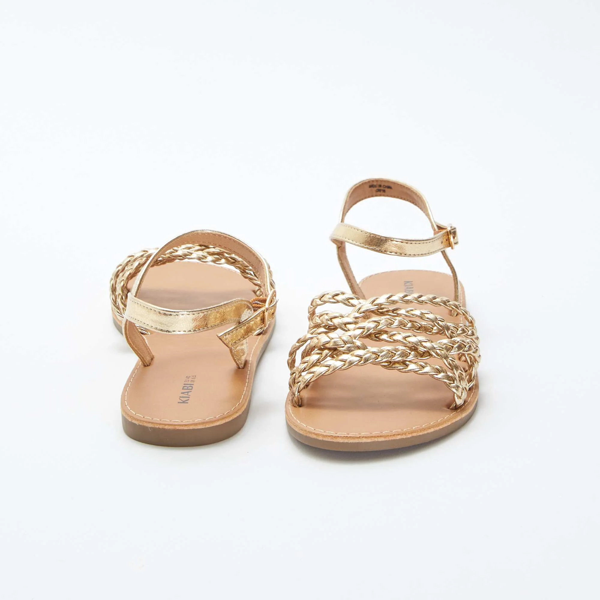 Sandals with crossover braided straps YELLOW - Image 3