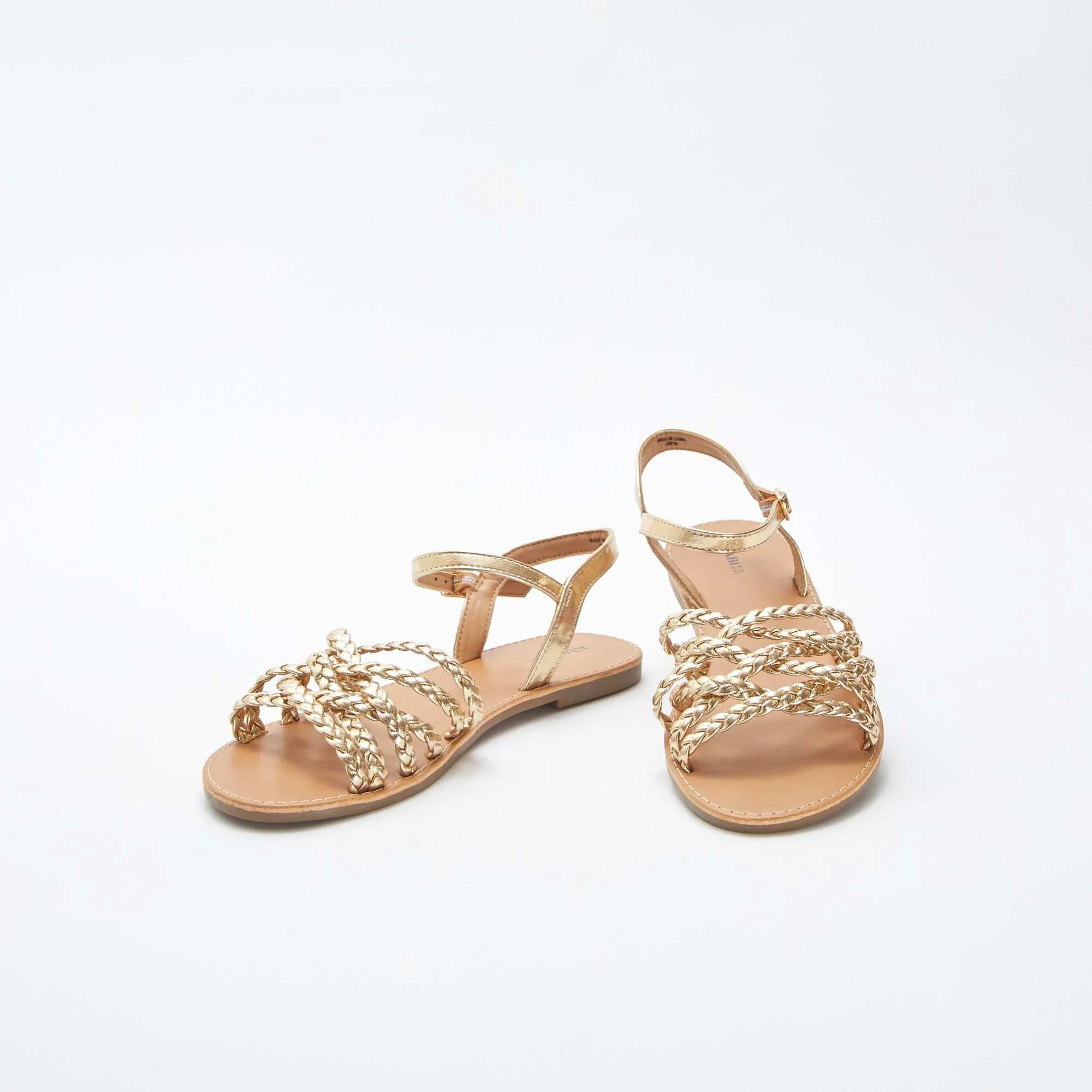 Sandals with crossover braided straps YELLOW - Image 5