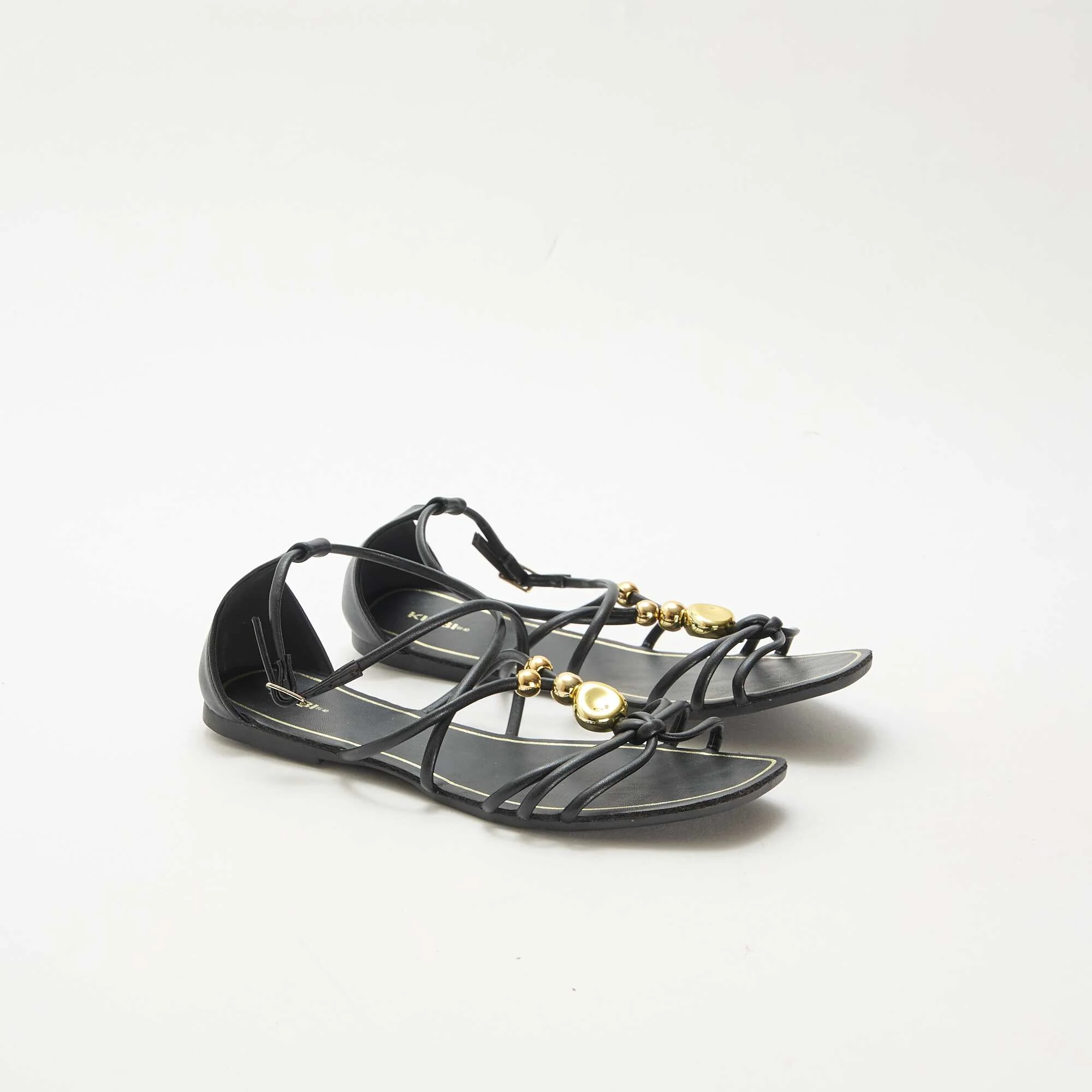 Sandals with Embellishments BLACK