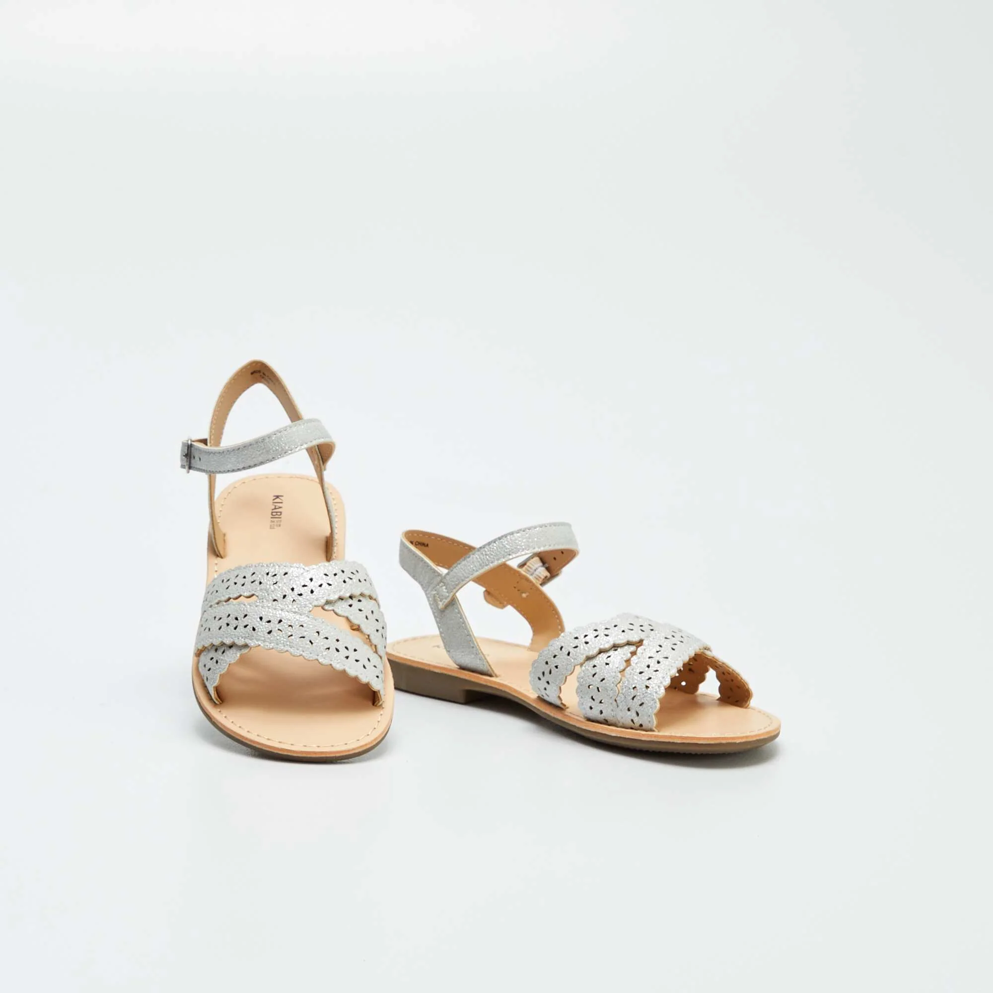 Sandals with openwork straps GREY - Image 5