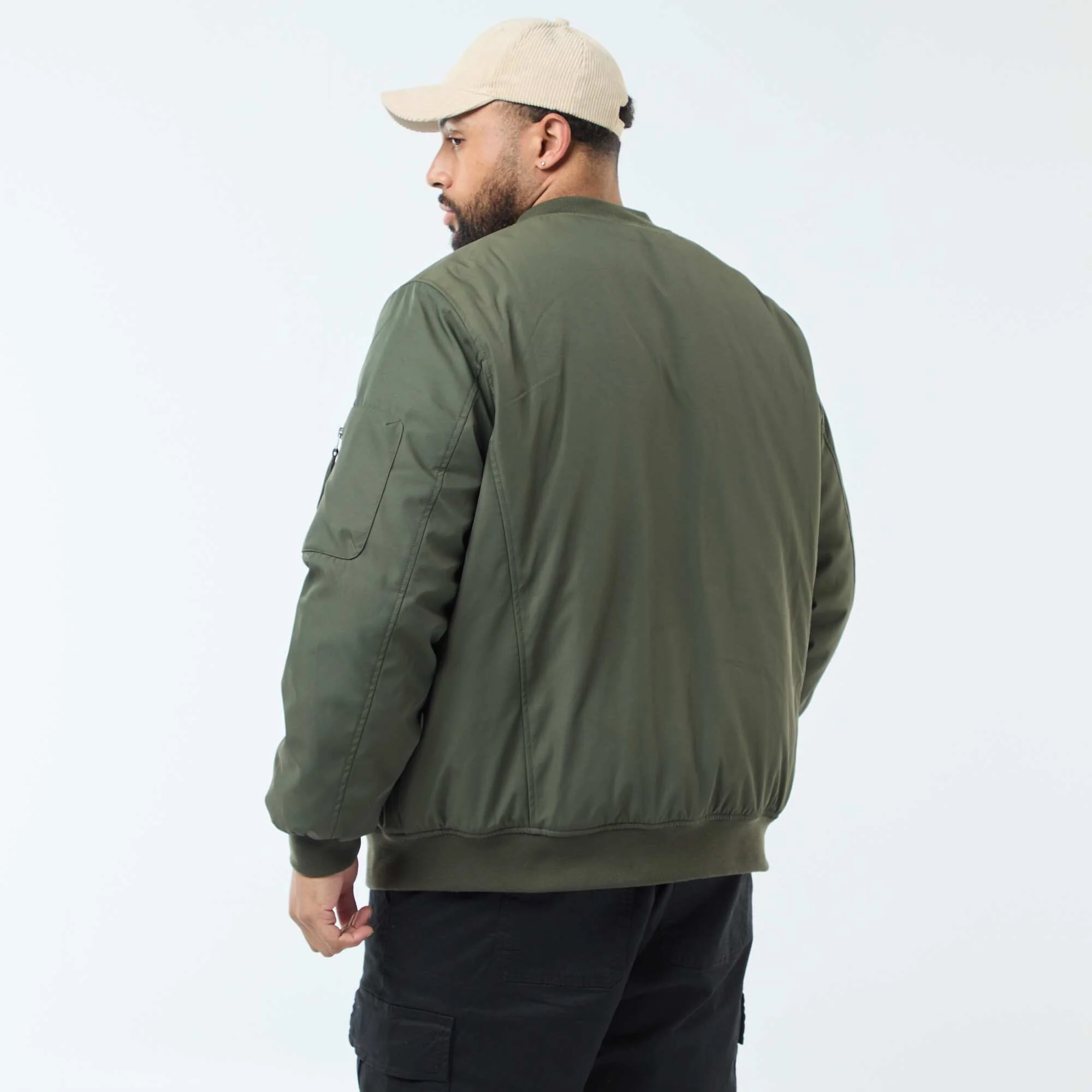 Satin-Effect Aviator Jacket GREEN - Image 5