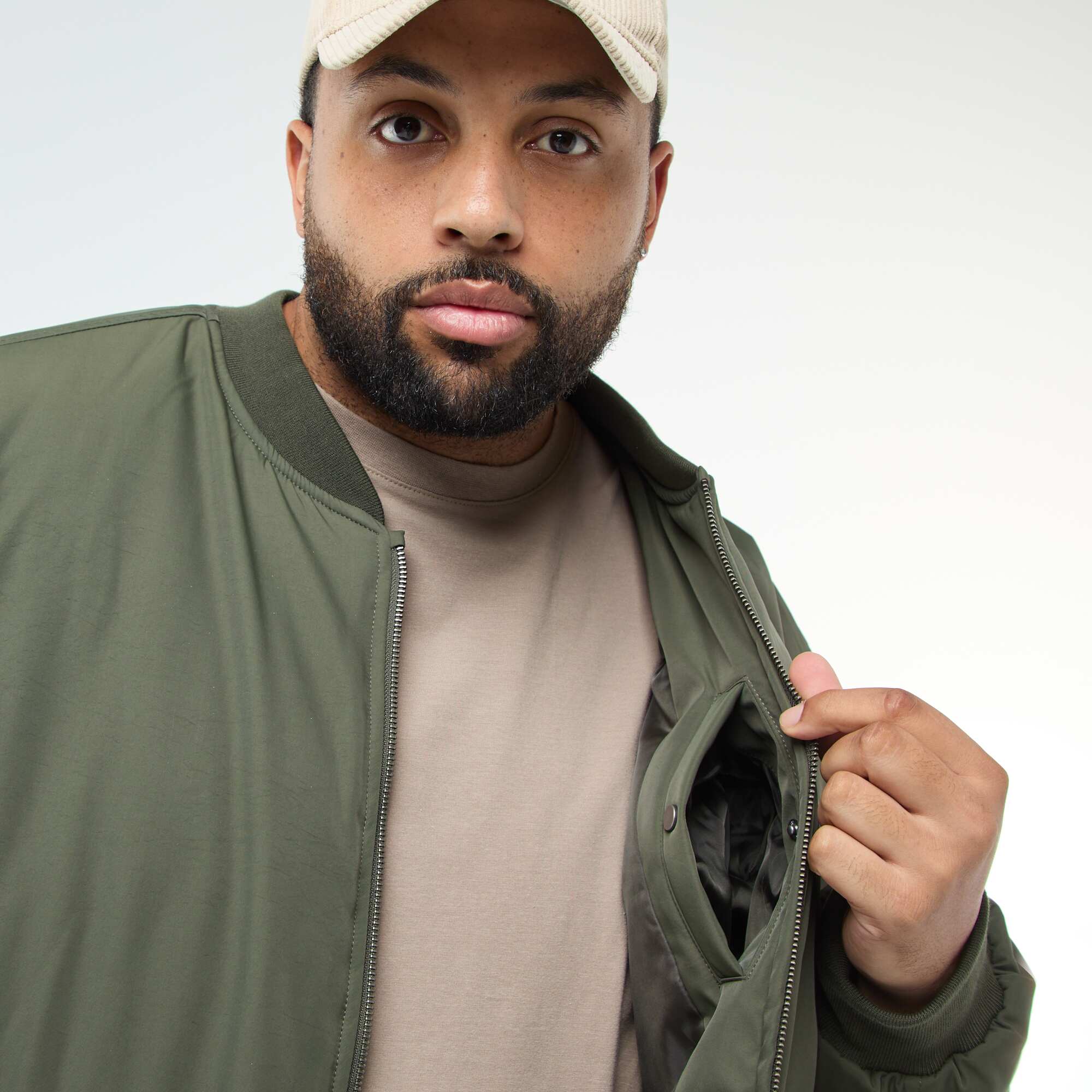 Satin-Effect Aviator Jacket GREEN - Image 6
