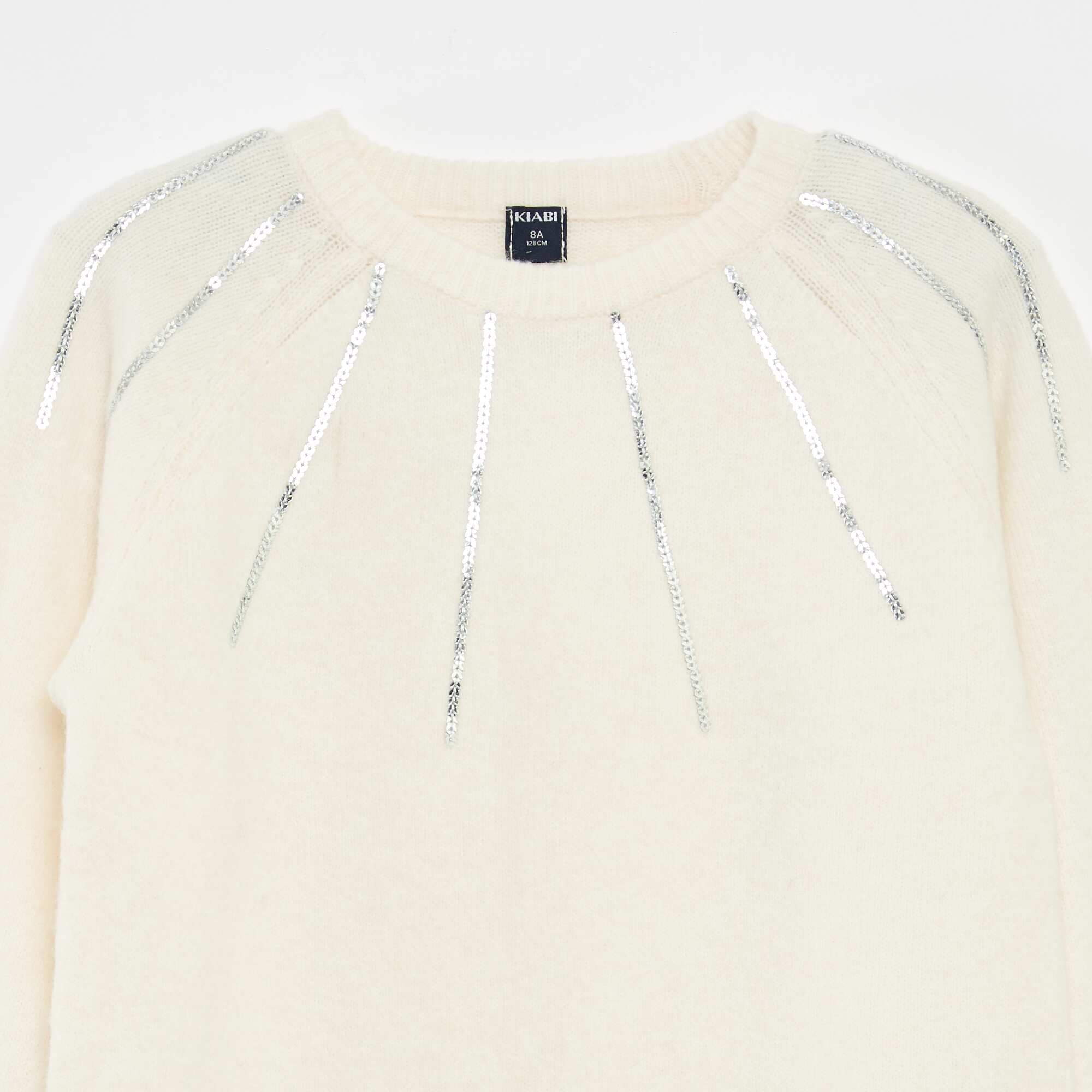 Sequin Knit Midi Dress WHITE - Image 2